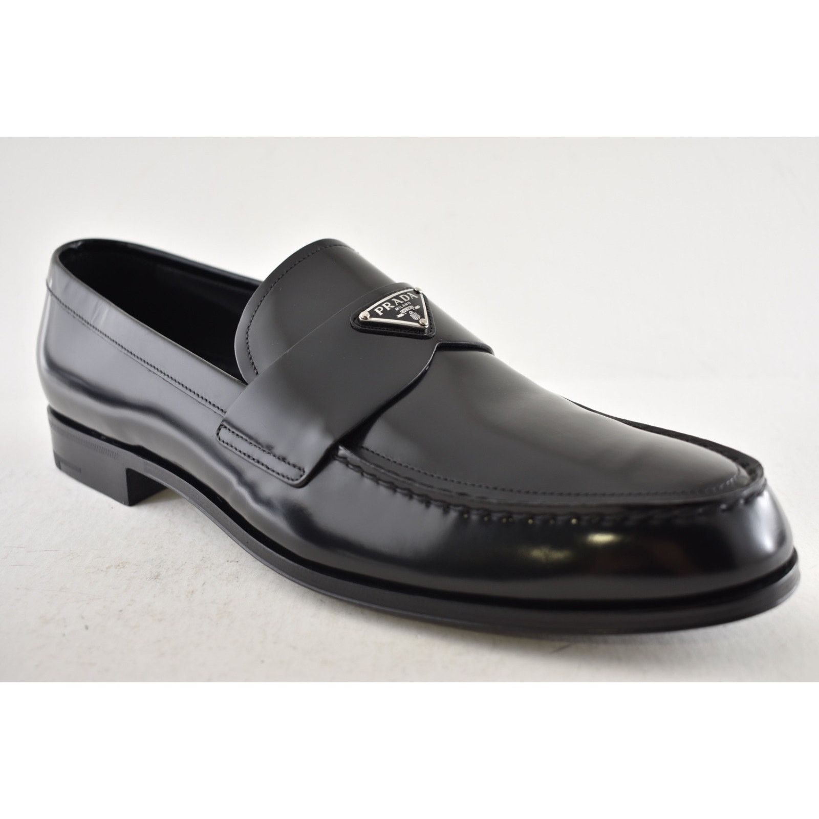 Prada Prada Black Brushed Leather Triangle Loafer US 13 Size US 13 / EU 46 - 6 Thumbnail