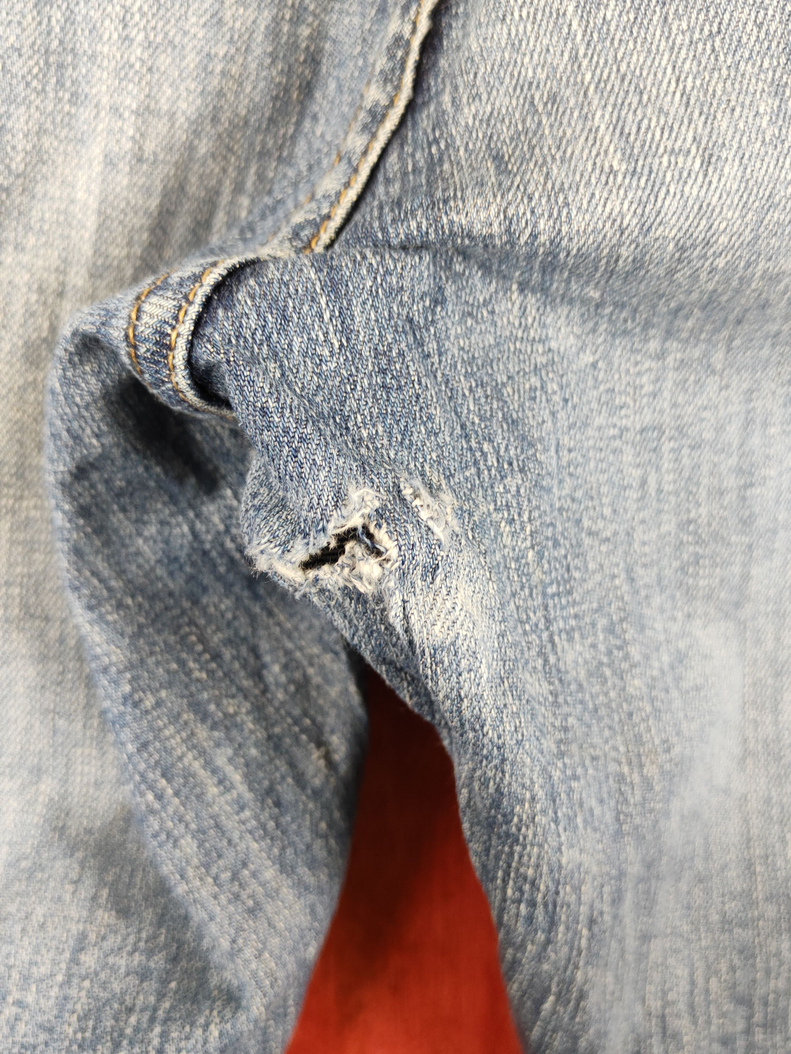 GU GU Blue Faded Distressed Ripped Jeans #S16692 Size US 33 - 8 Thumbnail