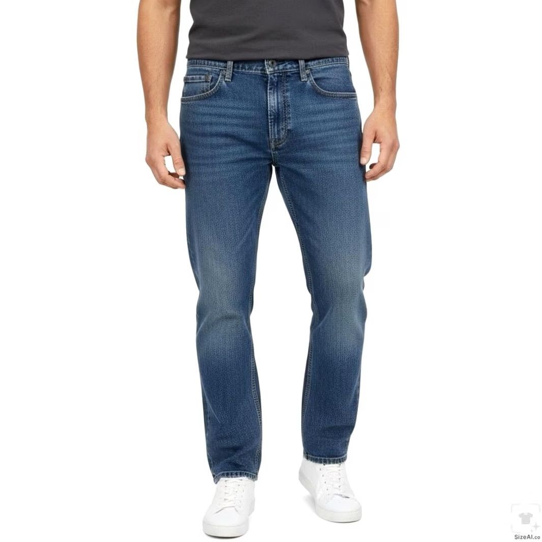 Levi's Levi's 505 Jeans Mens 36x29 Blue Medium Wash Straight Stretch Denim Zip Fly Shirt? Size US 36 / EU 52 - 4 Thumbnail