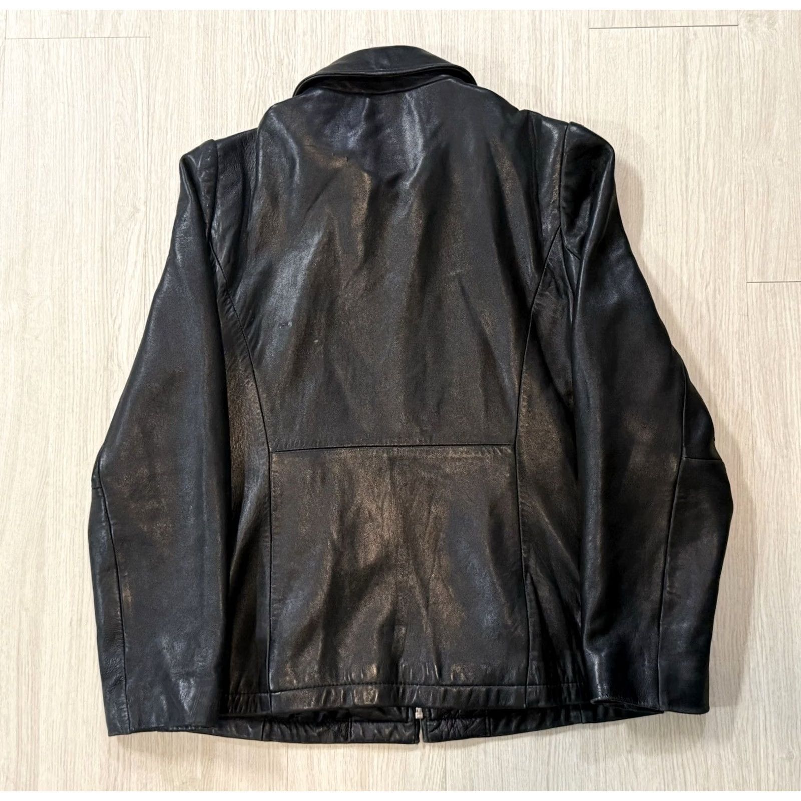 Banana Republic VINTAGE Banana Republic Leather Bomber Jacket Unisex Adults Small Black 90s Biker USA Western Hip Hop Rock | Jacket Size US S / EU 44-46 / 1 - 2 Thumbnail