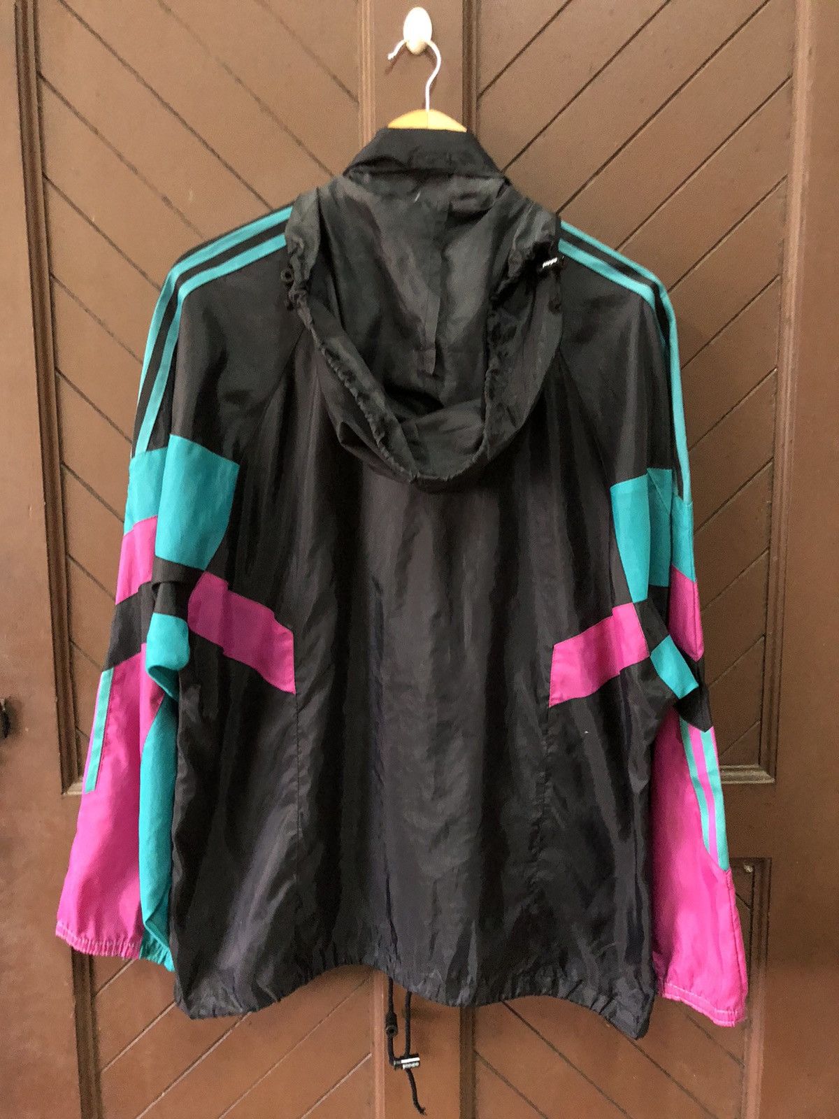 Adidas × Vintage Vintage Adidas Windbreaker Jacket Hoodie Size US L / EU 52-54 / 3 - 3 Thumbnail