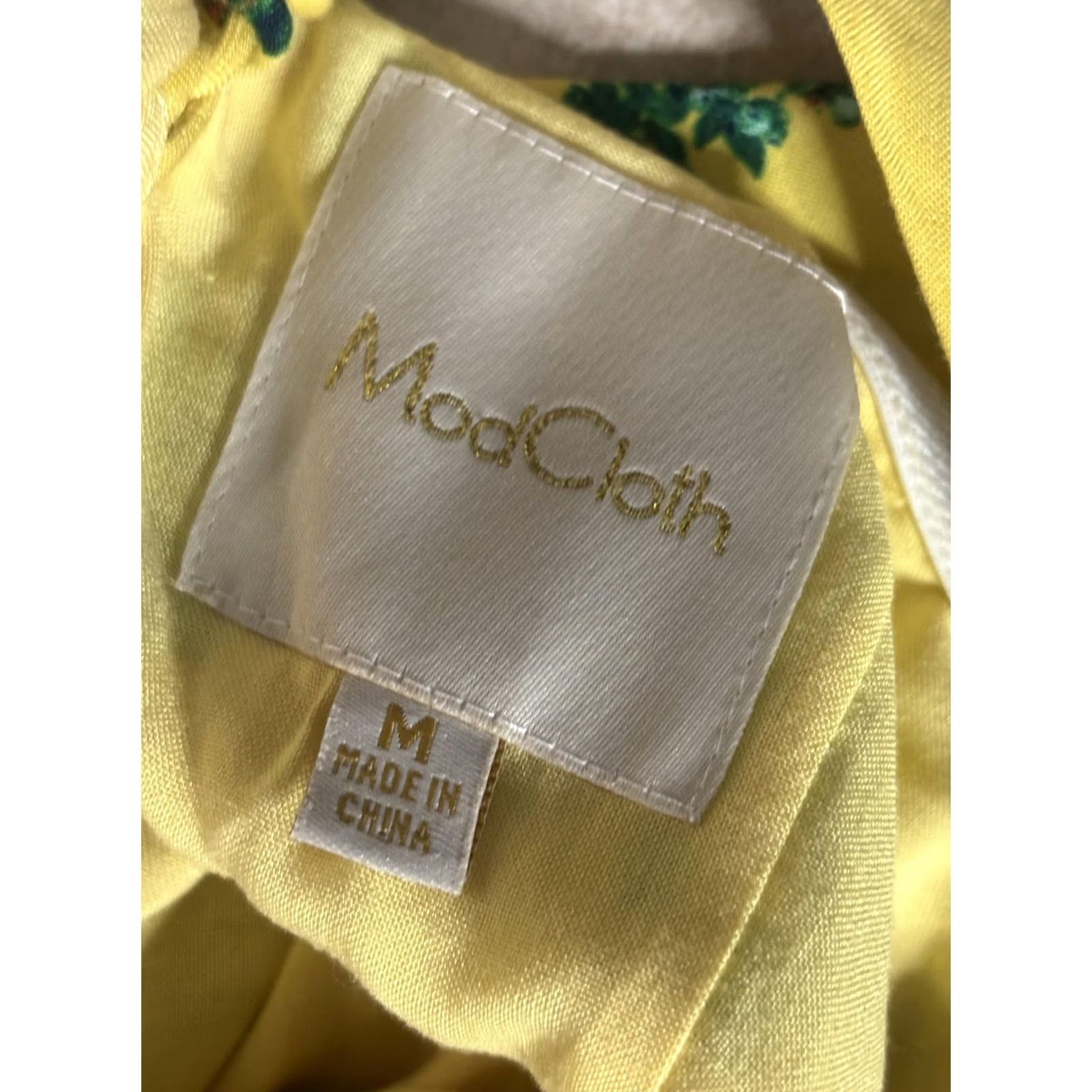Vintage VINTAGE? (No) - ModCloth Dress Womens Medium Yellow Floral Botanical Maxi Sundress Summer Beach Size M / US 6-8 / IT 42-44 - 6 Thumbnail