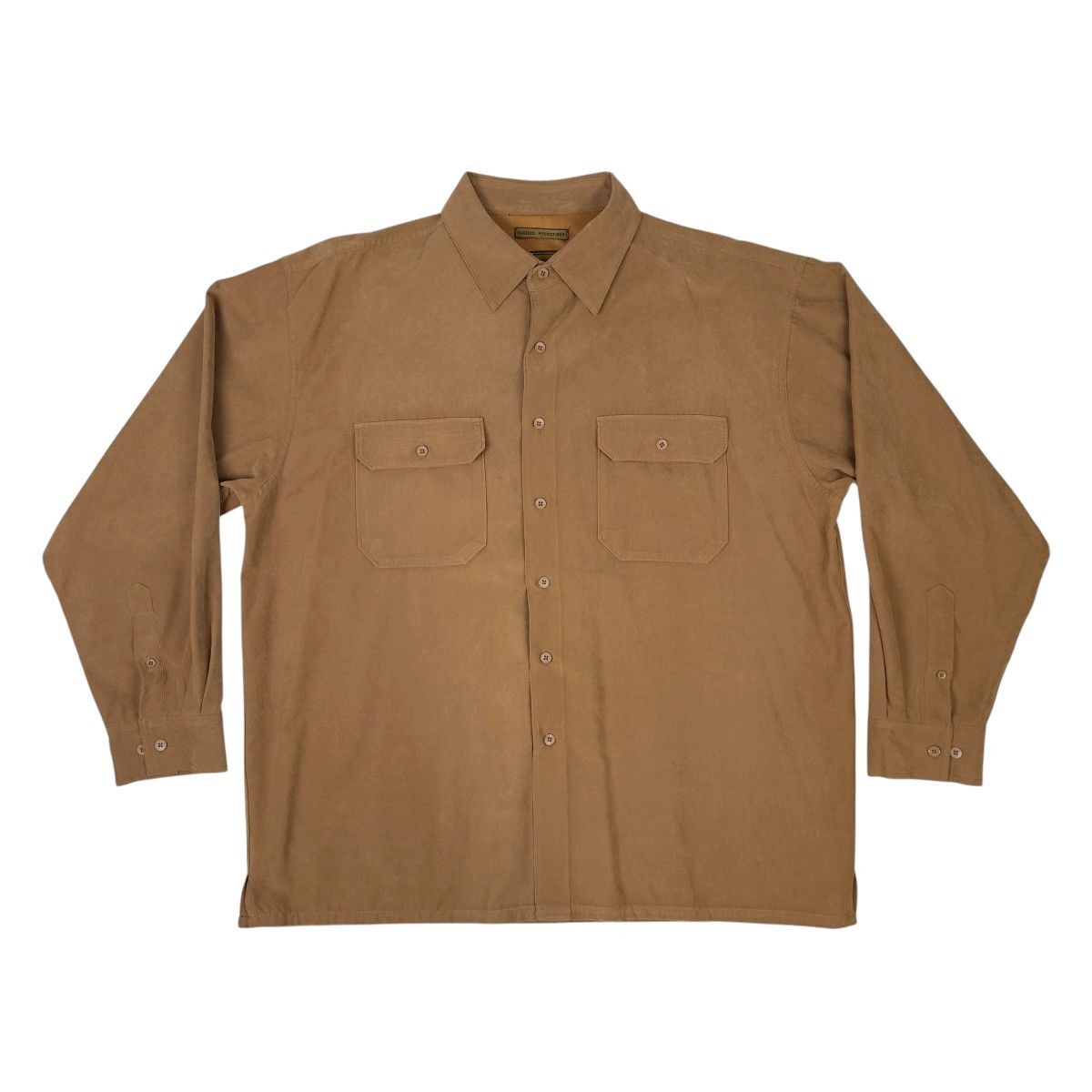 Vintage VTG BRUNO Mens XL Sueded Microfiber Button Down Brown Shirt Size US XL / EU 56 / 4 - 1 Thumbnail