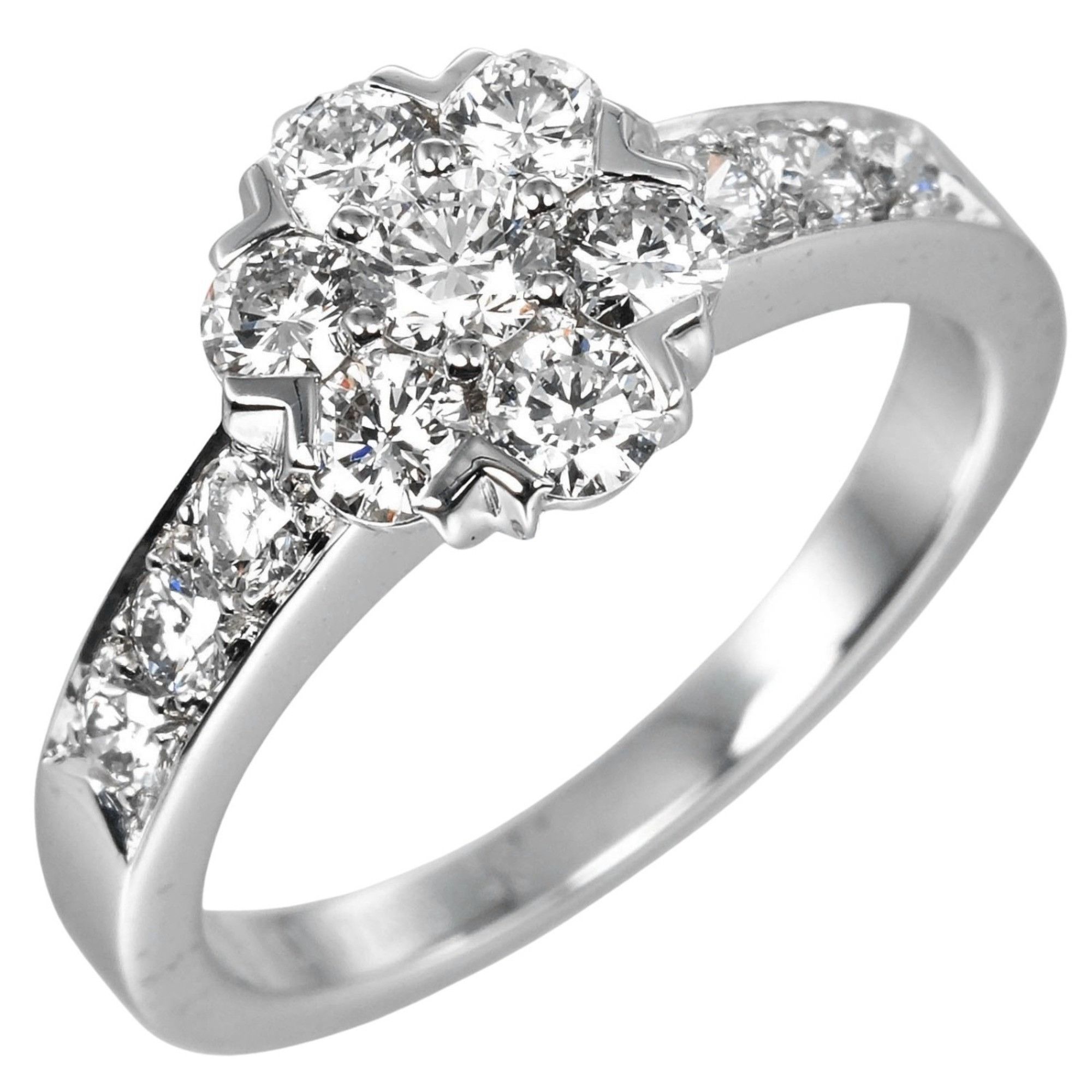 Van Cleef & Arpels Fleurette size 8 ring Pt950 platinum diamond approx. 4g