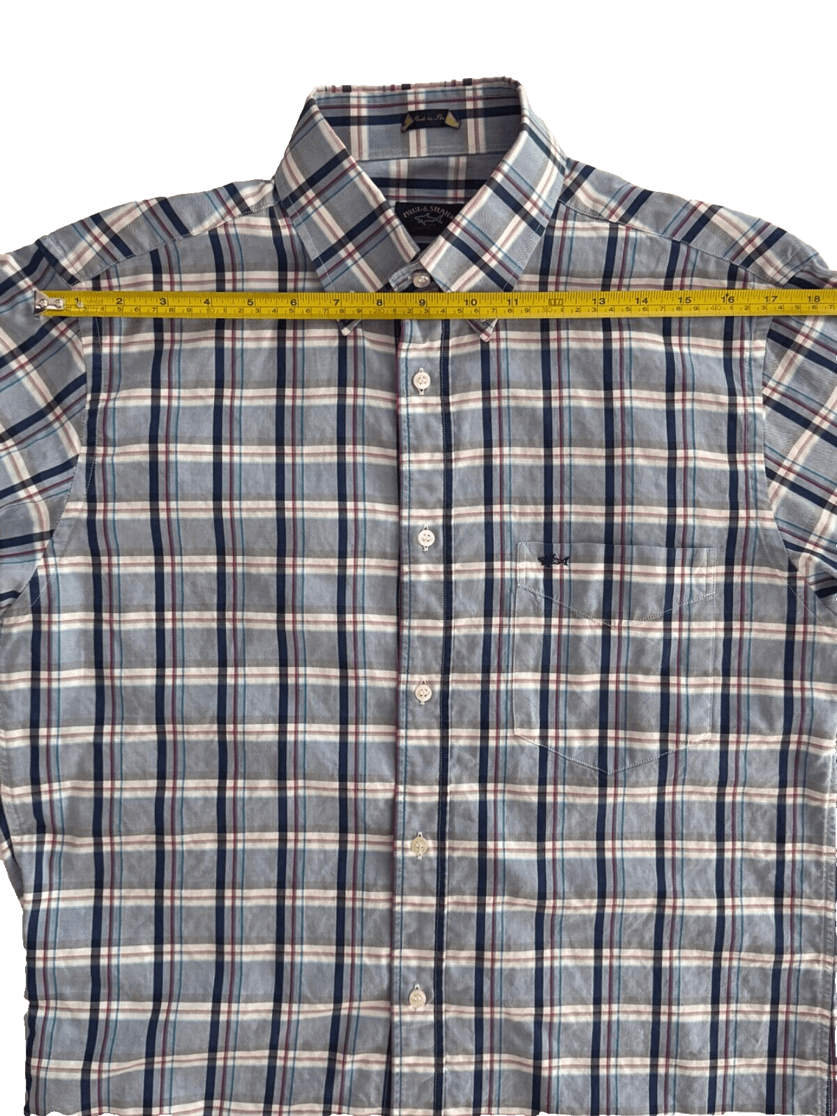 Paul & Shark Paul & Shark Men's M Button Down Blue Red Check Plaid Size US M / EU 48-50 / 2 - 3 Thumbnail