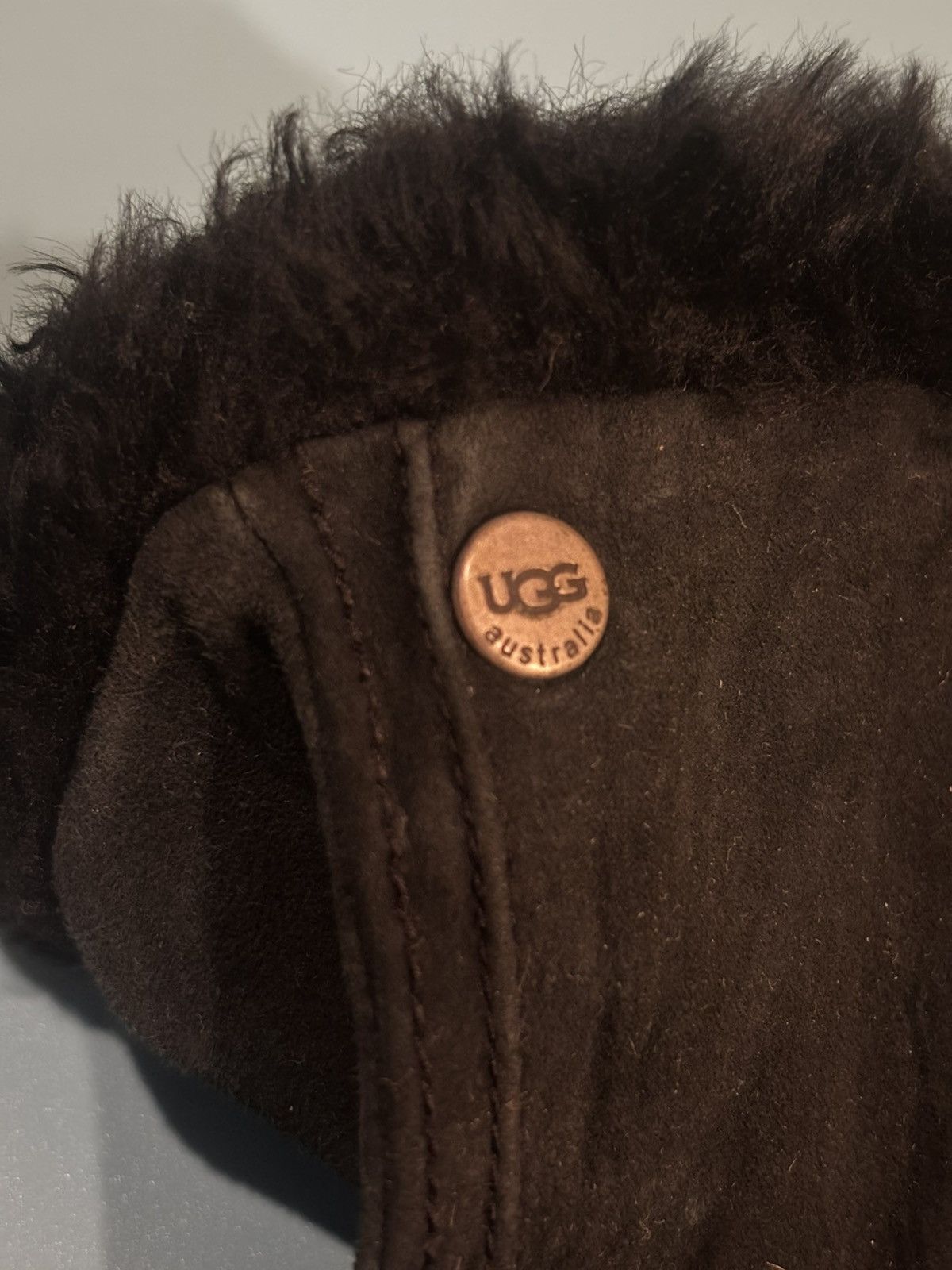 Ugg UGG Australia Black Suede Fur Trim Gloves Size ONE SIZE - 5 Thumbnail