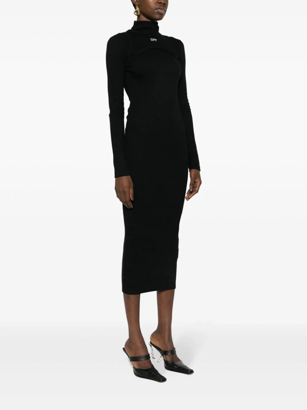 Off-White o1y1125 Midi Dress in Black Size XS / US 0-2 / IT 36-38 - 3 Thumbnail