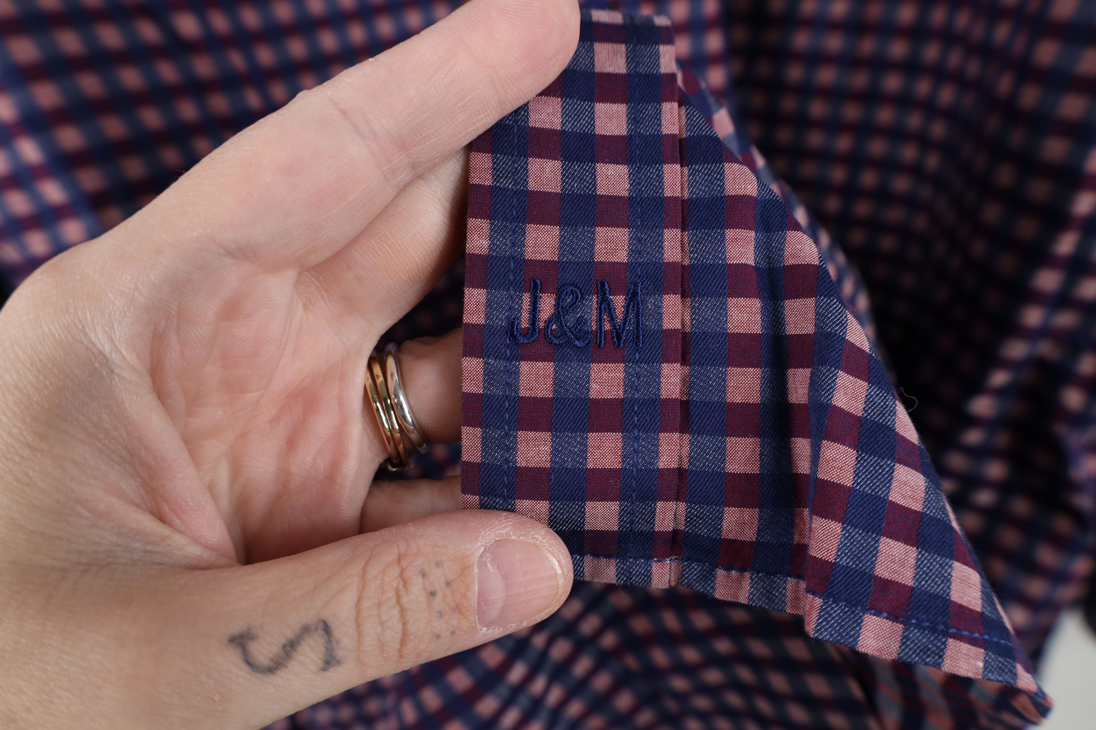 Johnston & Murphy Johnston & Murphy Plaid Collared Button Shirt Cotton Size US XL / EU 56 / 4 - 8 Thumbnail