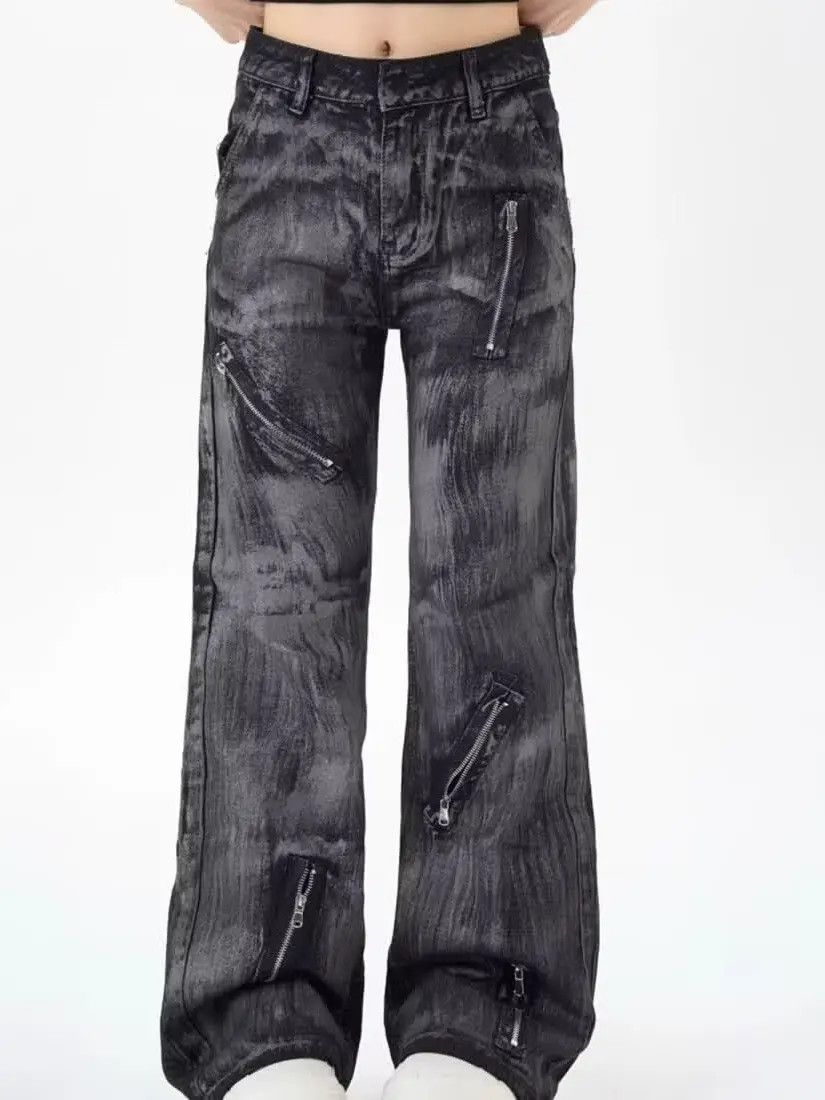 Japanese Brand × Jean Retro straight zipper high street jeans Size US 32 / EU 48 - 1 Thumbnail
