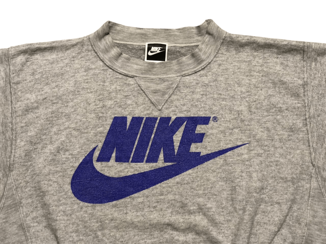 Nike × Vintage 90s Nike Big Swoosh SpellOut Sweatshirts Crops Distressed Size US M / EU 48-50 / 2 - 3 Thumbnail