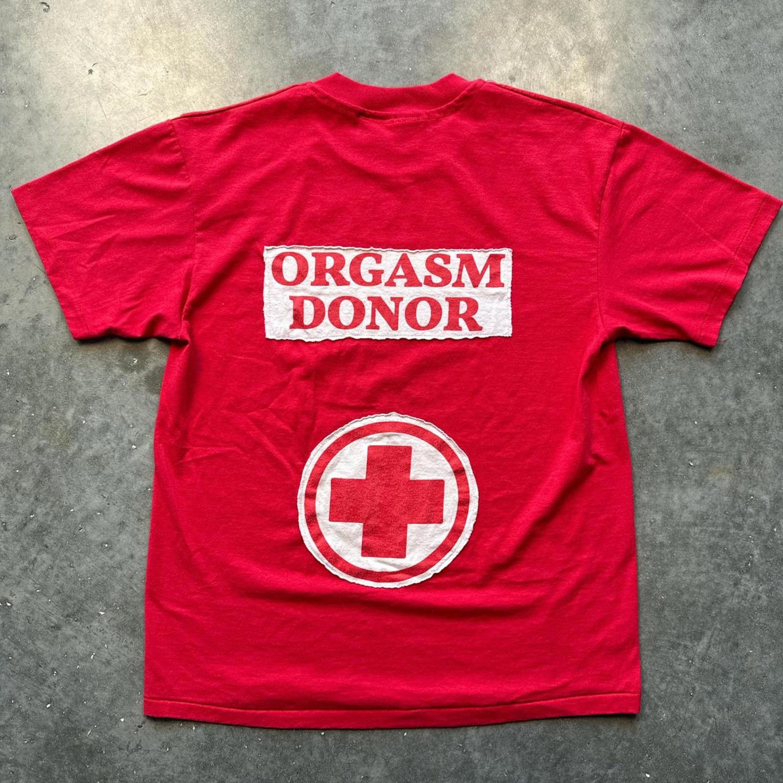 Hanes Poor Parker "Orgasm Donor" Graphic T-Shirt Size US L / EU 52-54 / 3 - 2 Thumbnail