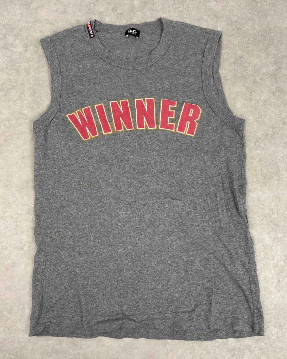 2000s Dolce & Gabbana Grey Winner Tank Top