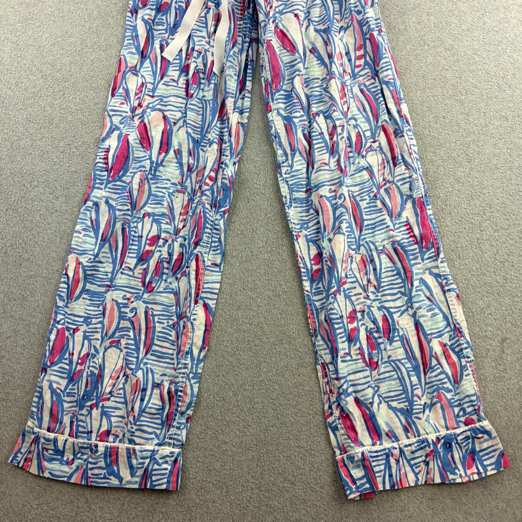 Lilly Pulitzer Lilly Pulitzer Pants Womens XS Blue Tropical Print Lounge Pajama Drawstring Size 26" / US 2 / IT 38 - 6 Thumbnail