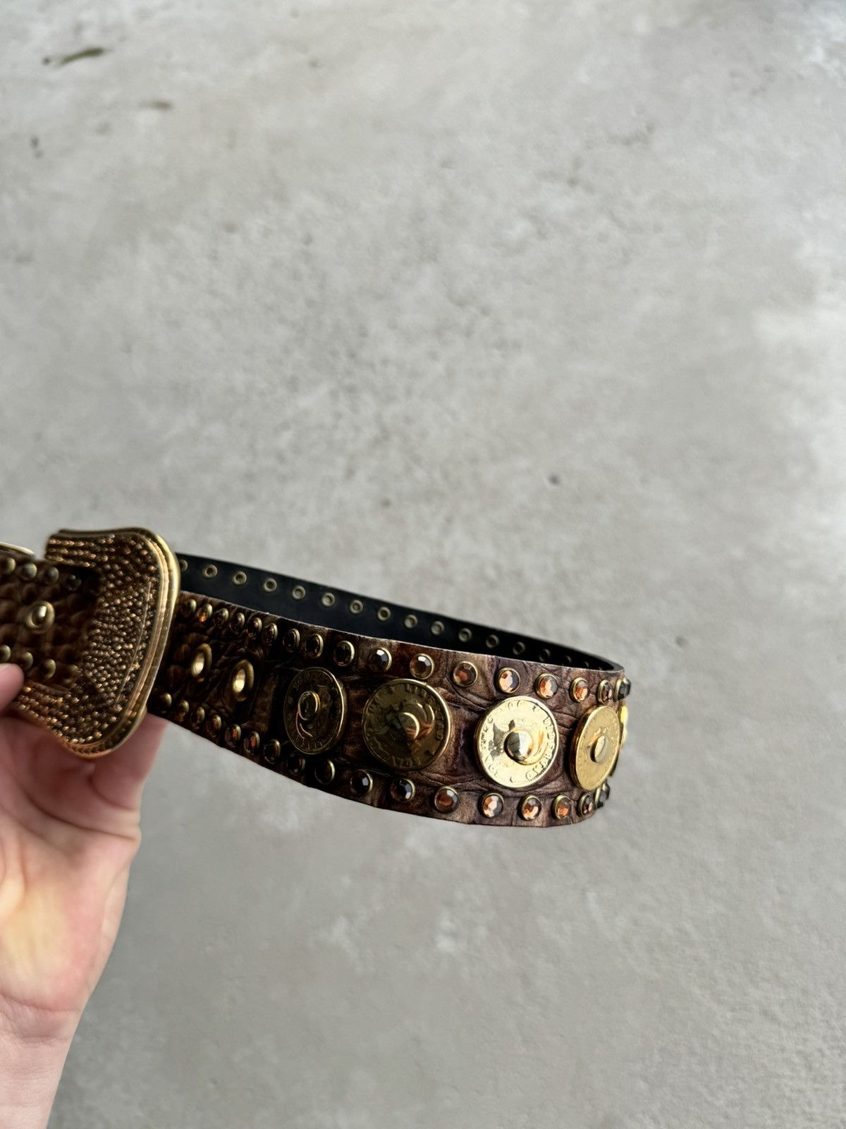 Japanese Brand × Vintage vintage rhinestones brown belt bb simon style Size ONE SIZE - 4 Thumbnail