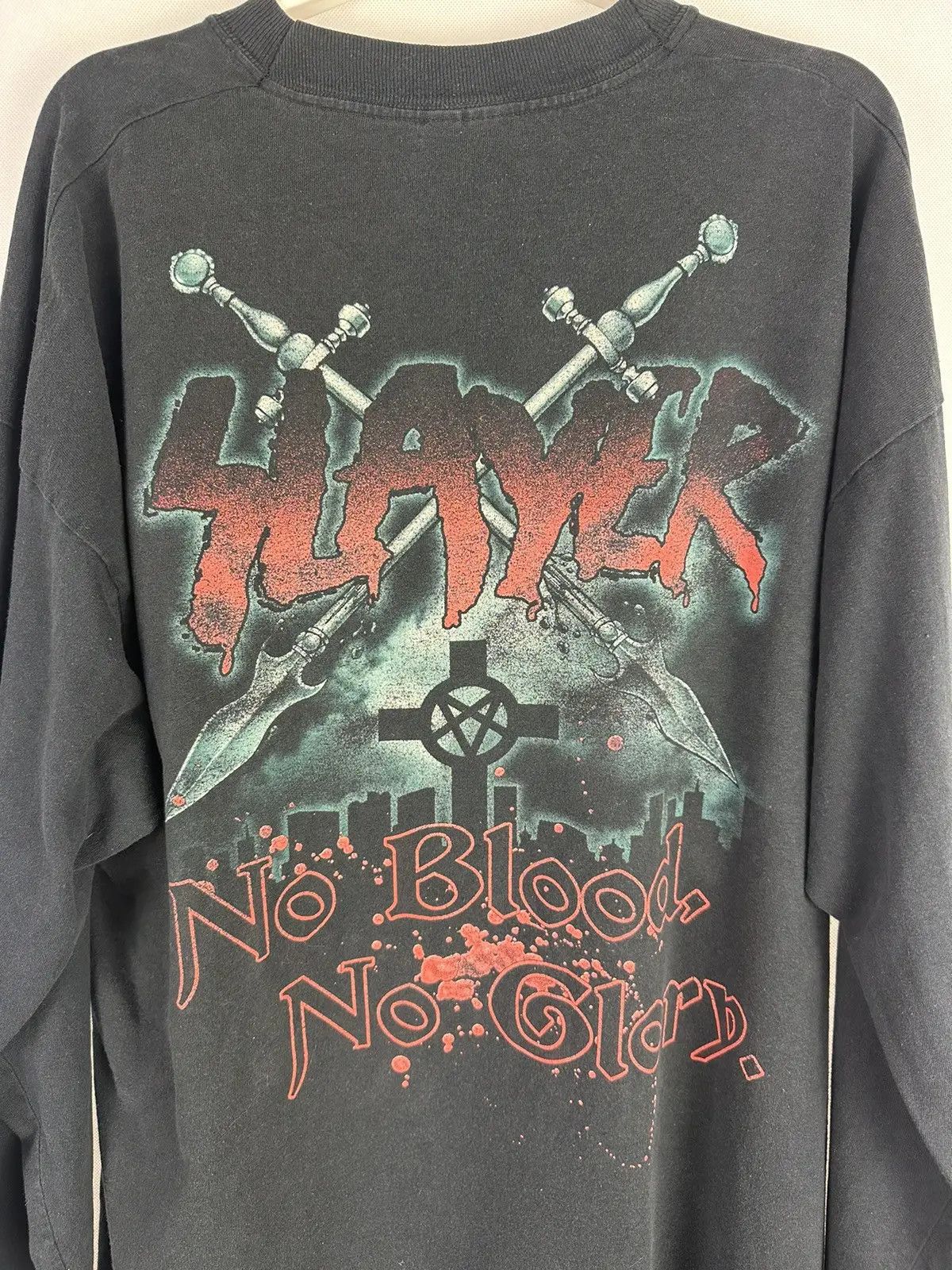 Band Tees × Slayer × Vintage Slayer No Blood No Glory Vintage 90s L/s Tee Size US XL / EU 56 / 4 - 8 Thumbnail