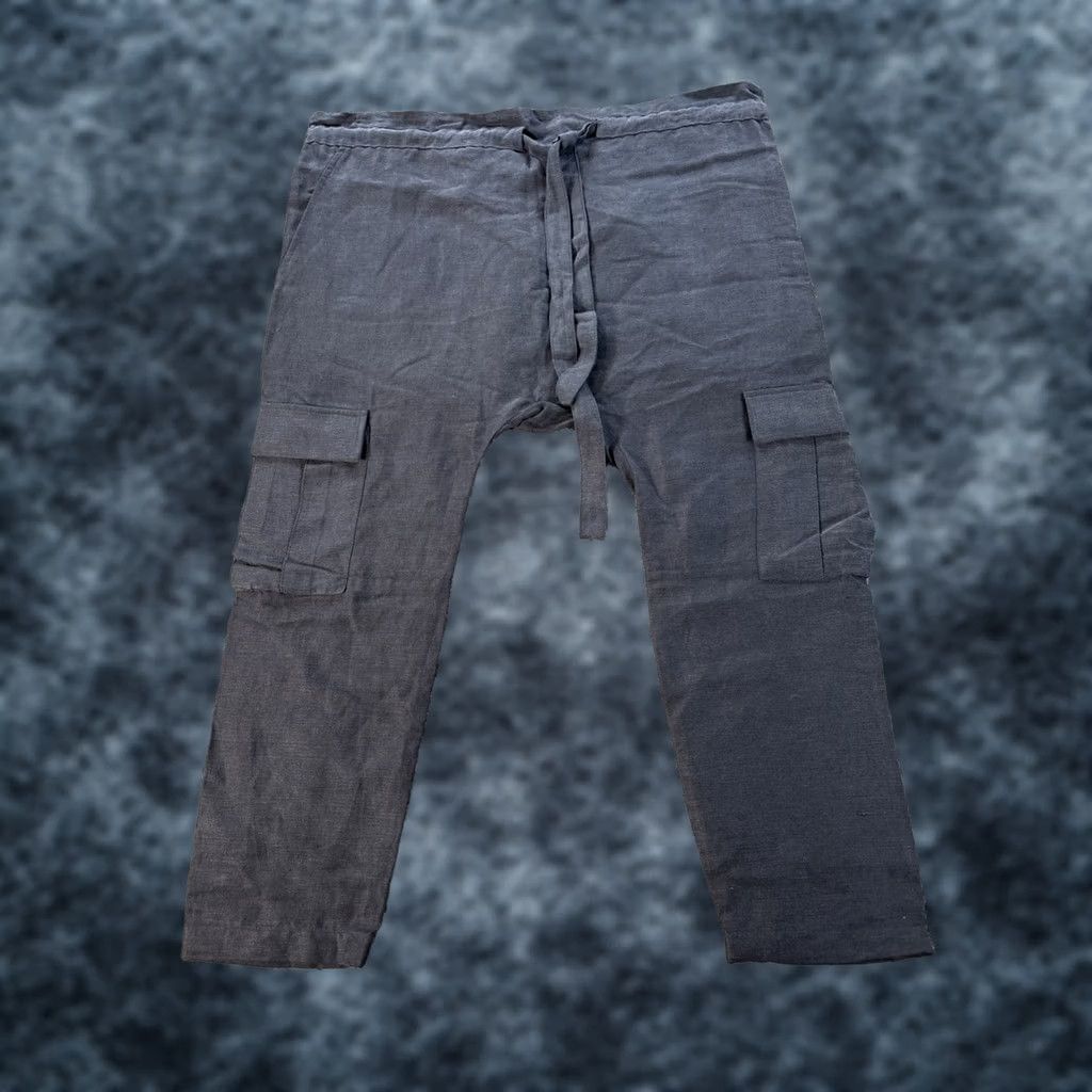 Ulla Johnson Ulla Johnson Drop Crotch Pants Sz 0 Gray Harem Paper Bag Drawstring Crop Linen Size 25" / US 0 / IT 36 - 1 Thumbnail