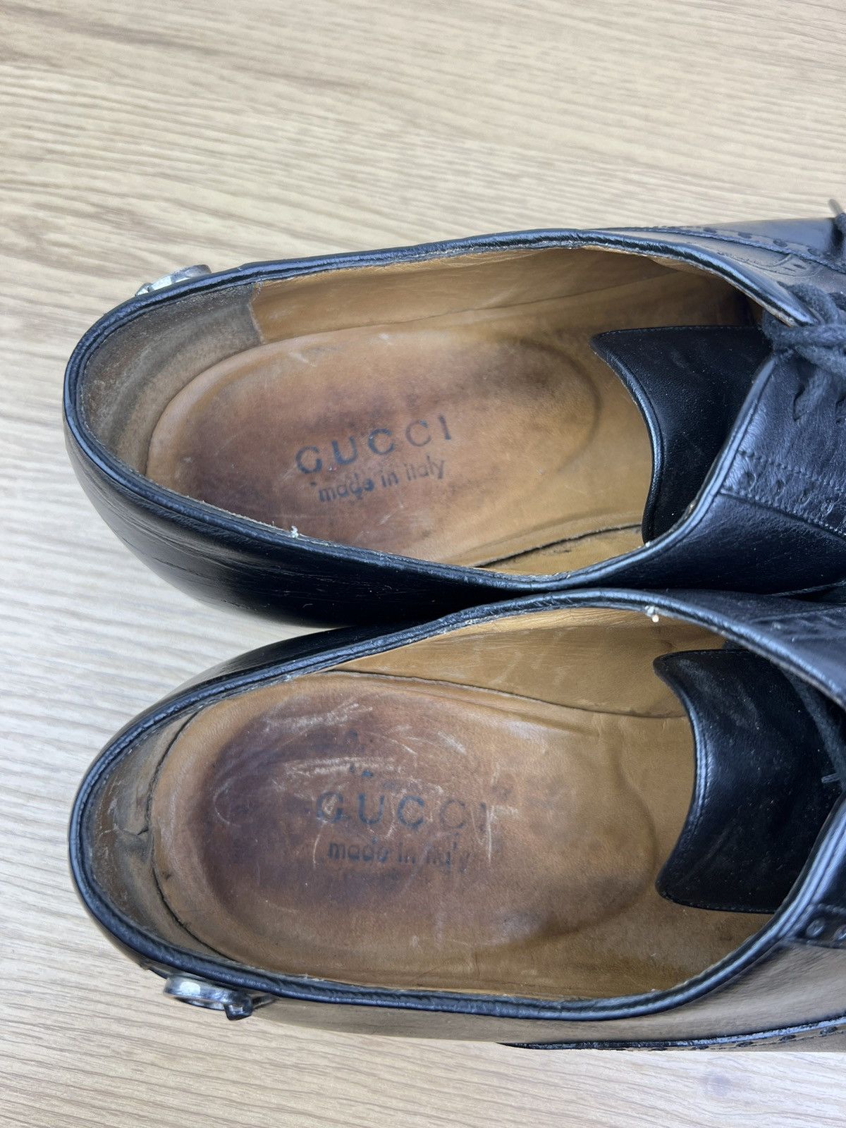 Gucci GUCCI Oxfords Leather Shoes Lace Up Back Logo Black Men’s Size US 10 / EU 43 - 21 Thumbnail