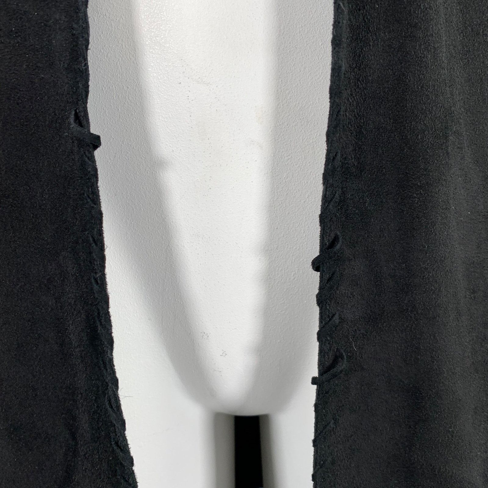 Elie Tahari L Black Lambskin Suede Hook Eye Closure Jacket Size L / US 10 / IT 46 - 5 Thumbnail