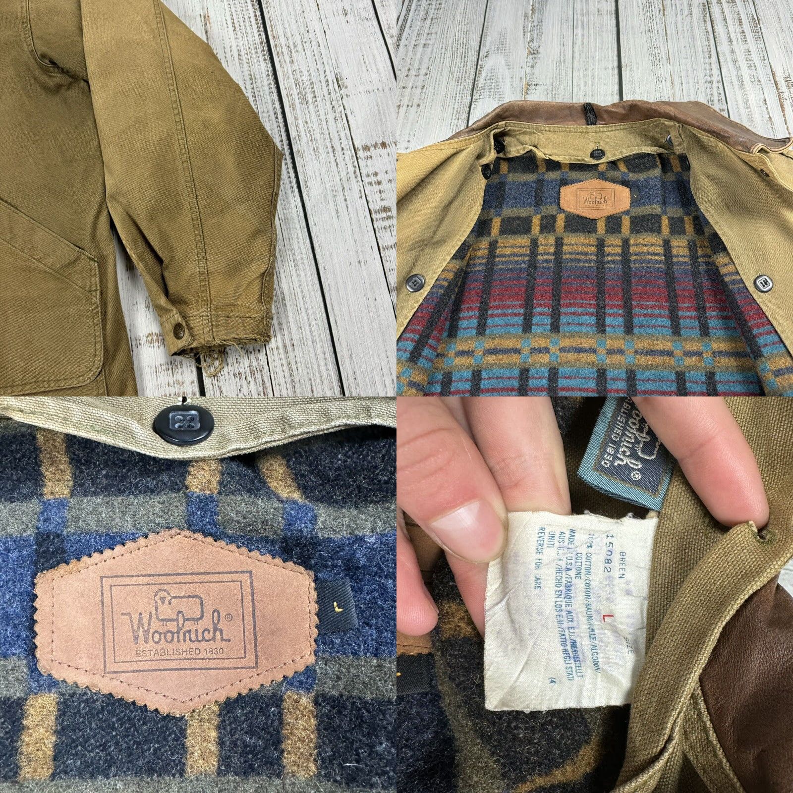 Vintage VINTAGE Woolrich Southwest Aztec Wool Blanket Lined Barn Chore Coat Jacket - Mens L Green/Brown - USA Made - Wool Woolrich Chore Coat Size US L / EU 52-54 / 3 - 8 Thumbnail
