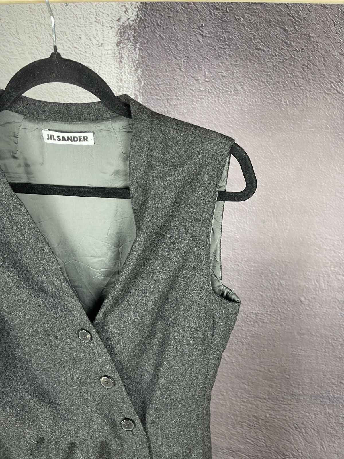 Jil Sander JIL SANDER grey wool cashmere Sleeveless Shift Dress Sz 40 Size S / US 4 / IT 40 - 6 Thumbnail