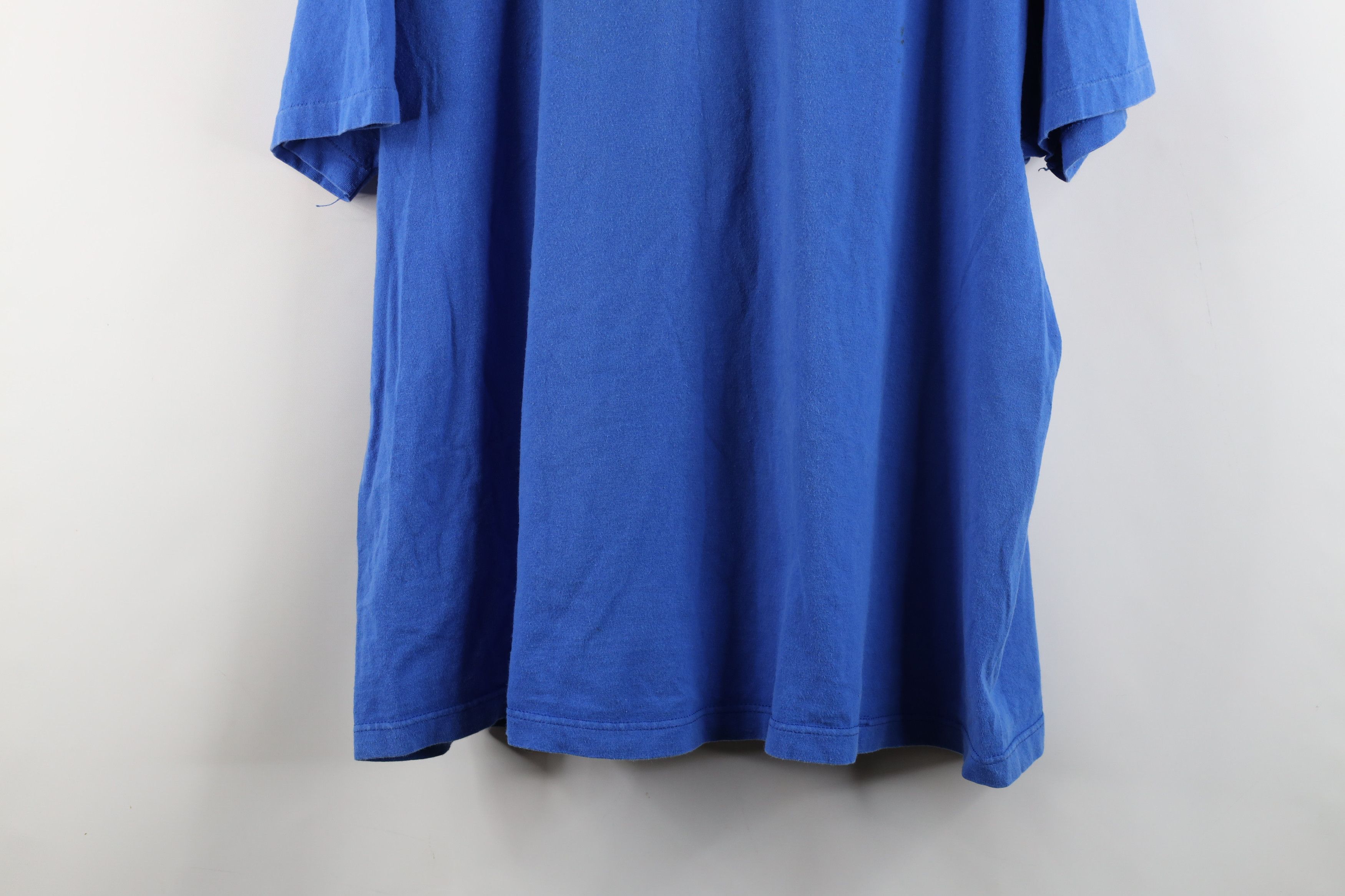 Hanes × Vintage Vintage 90s Hanes Blank Heavy Cotton Pocket T-Shirt Blue USA Size US XL / EU 56 / 4 - 13 Thumbnail
