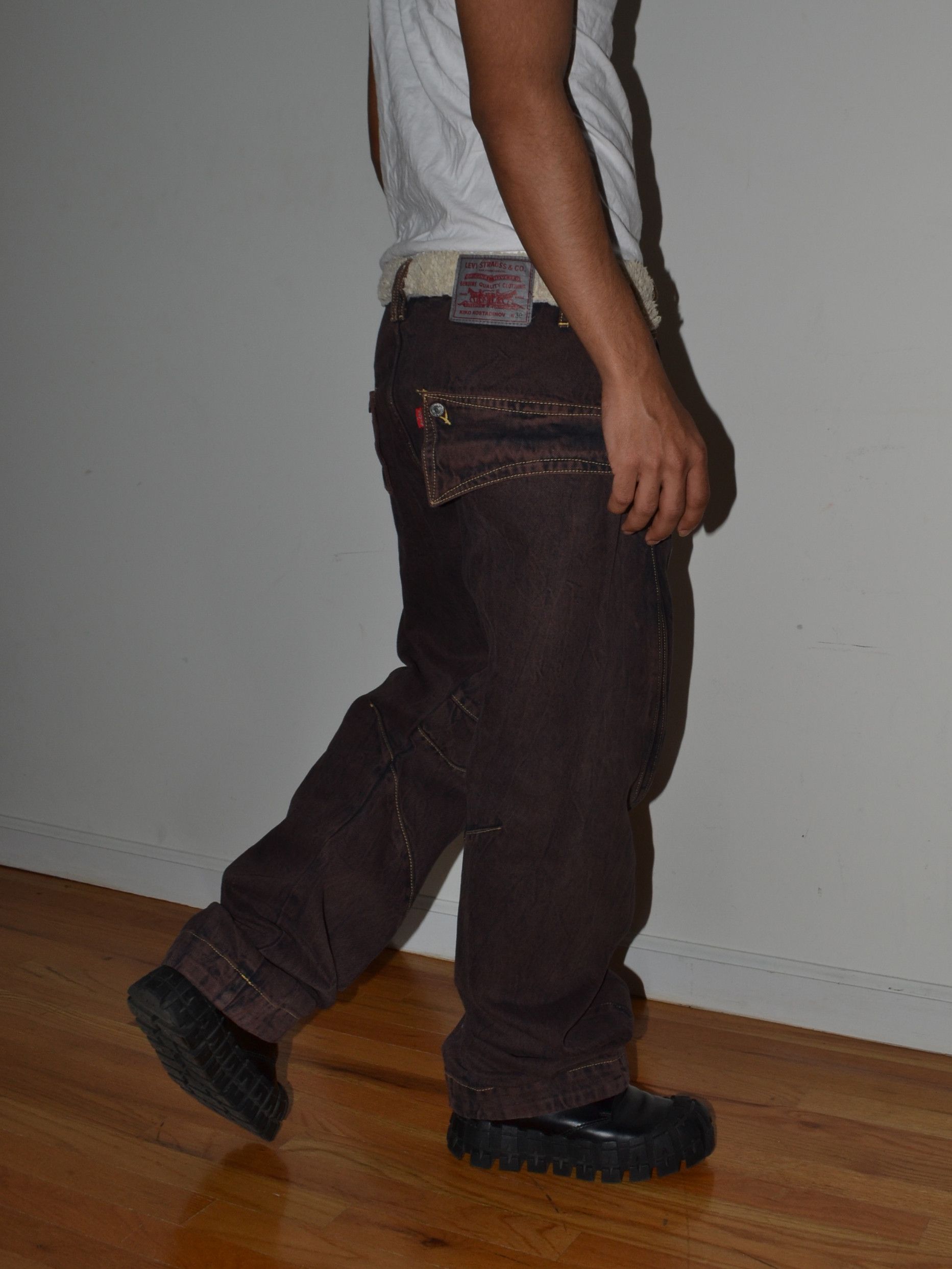 Kiko Kostadinov × Levi's 2024 Sherpa Trimmed Overdyed Jeans Size US 30 / EU 46 - 3 Thumbnail
