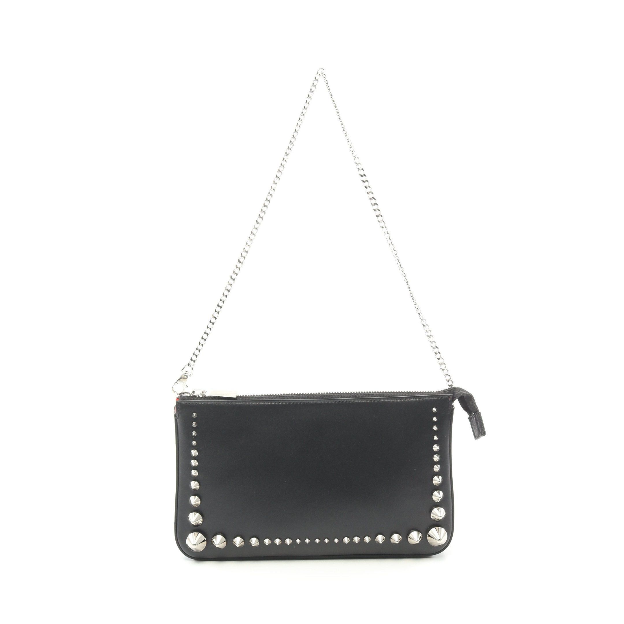 Christian Louboutin Christian Louboutin Chain Shoulder Bag Leather Black Spike Studs Size ONE SIZE - 1 Thumbnail