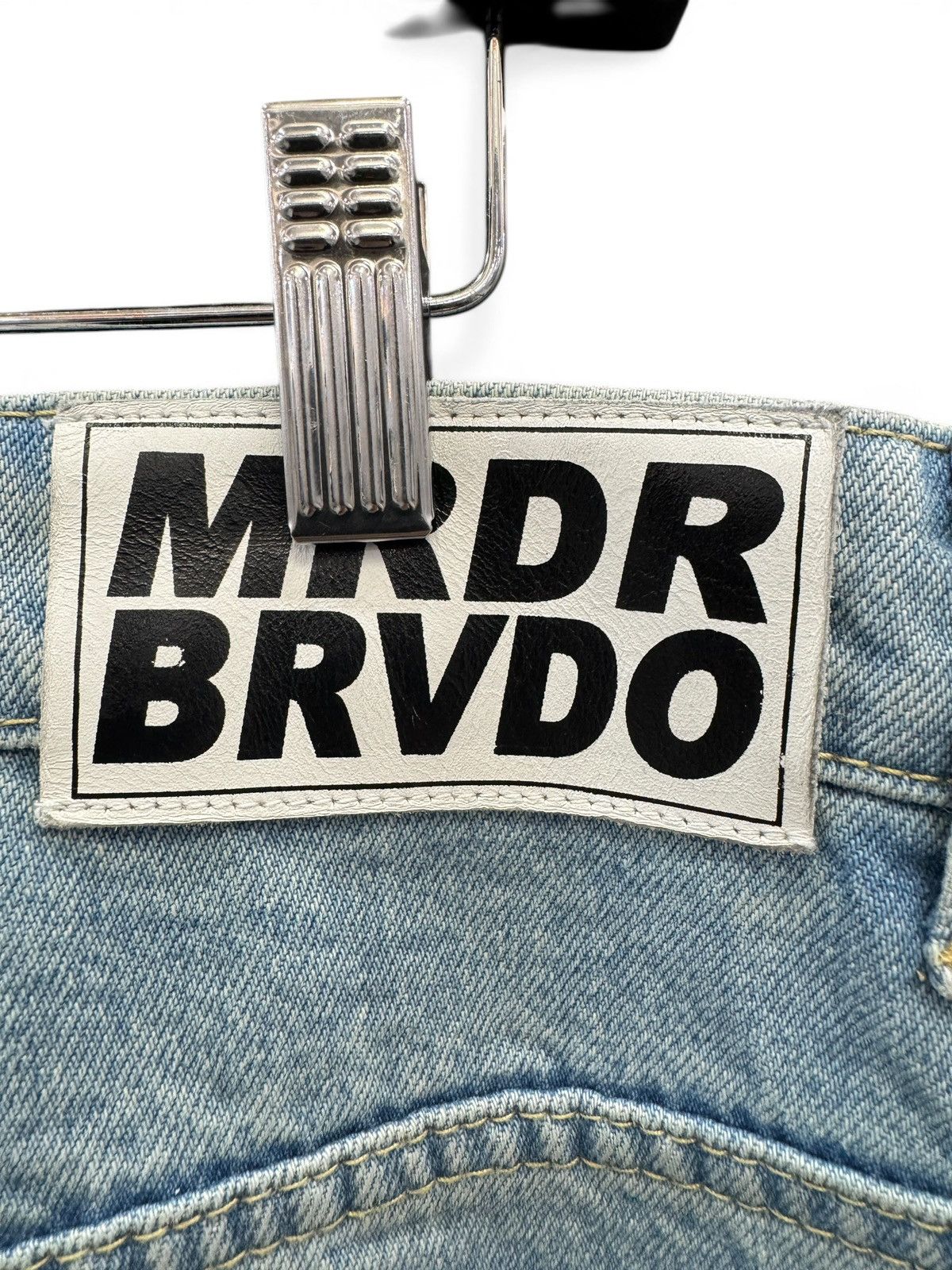 Who Decides War Who Decides War White Blue Denim Shorts Size US 34 / EU 50 - 7 Thumbnail