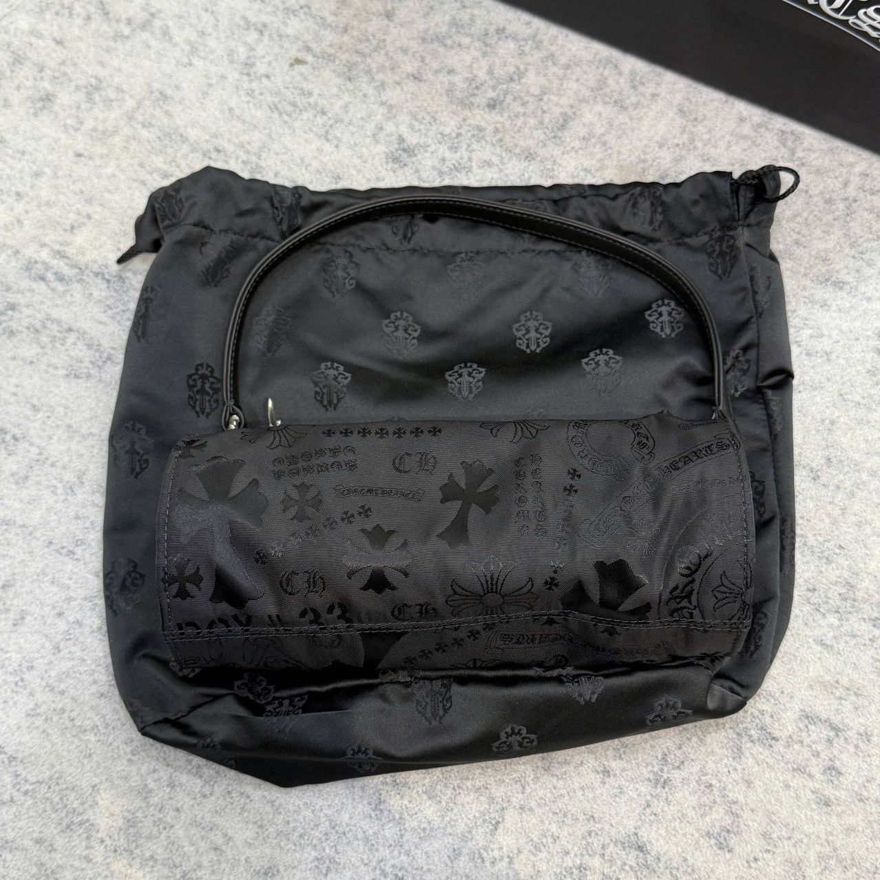 Chrome Hearts Grinds Motif Nylon bag black
