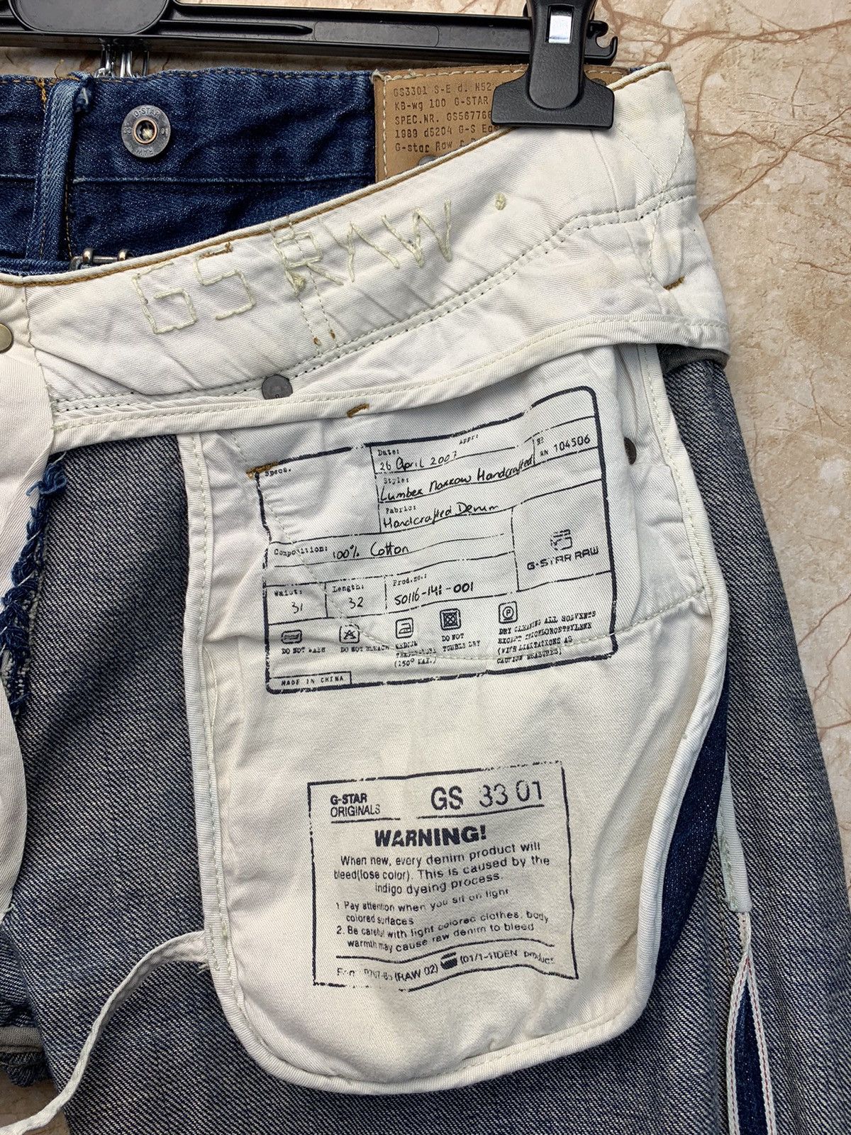 G-Star Lumber Narrow Handcrafted Buckle Back Selvedge Denim Jeans Size US 31 - 16 Thumbnail