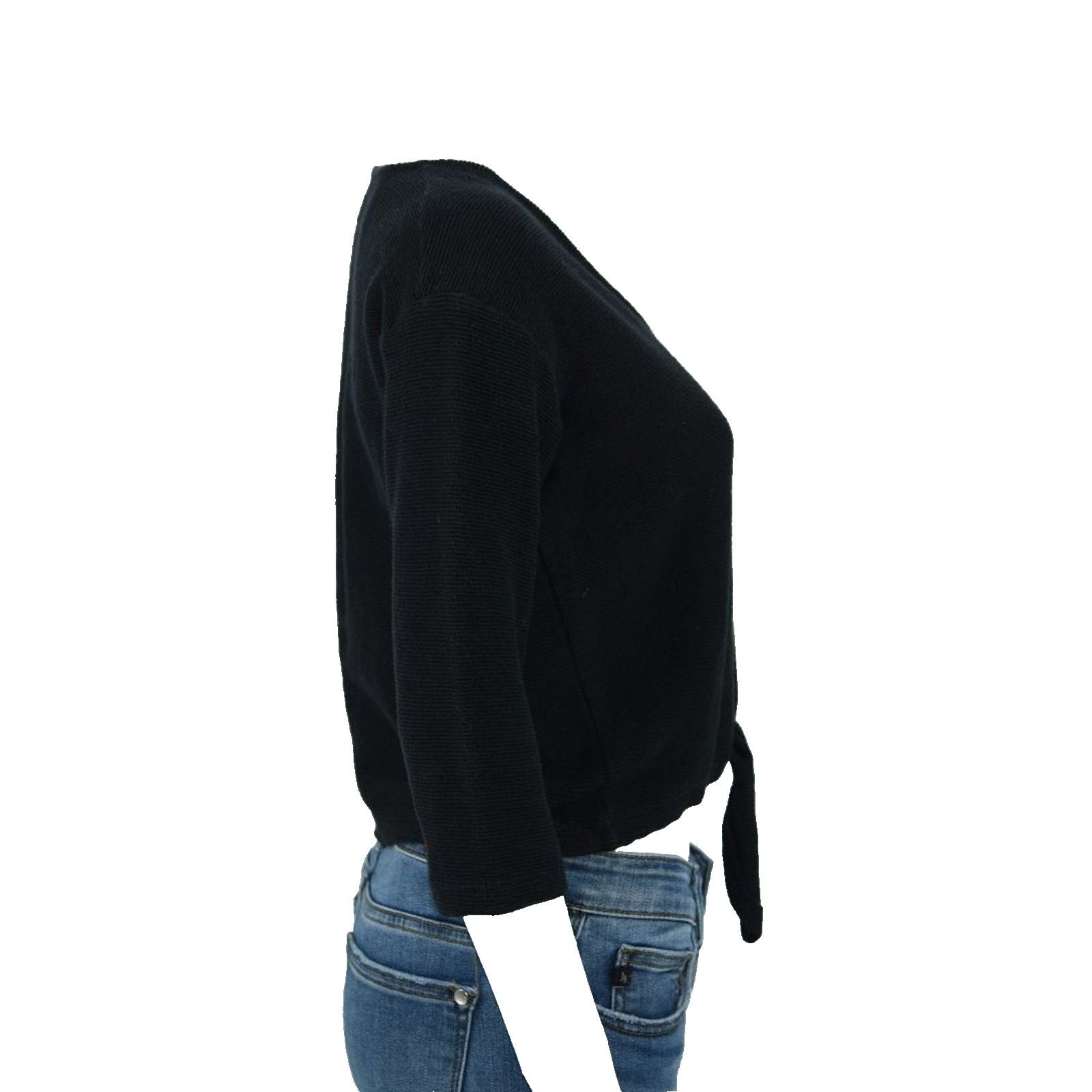Madewell Madewell Cropped Knit Black Long Sleeve Sweater Size Small Size S / US 4 / IT 40 - 4 Thumbnail