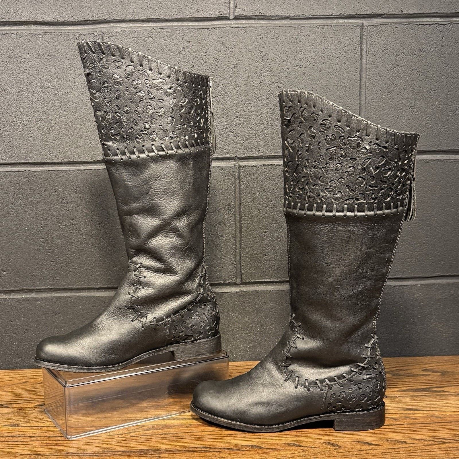 Corral Boot Indie Spirit Matte Black Cutout Knee High Boots