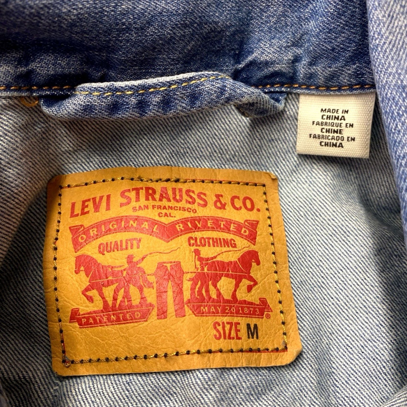 Levi's VINTAGE Levi's Trucker Jacket Denim Stock Jeans Jacket | Levi's | Men | M | Blue | Collared | Cotton | Denim | Sample Tag Size US M / EU 48-50 / 2 - 3 Thumbnail