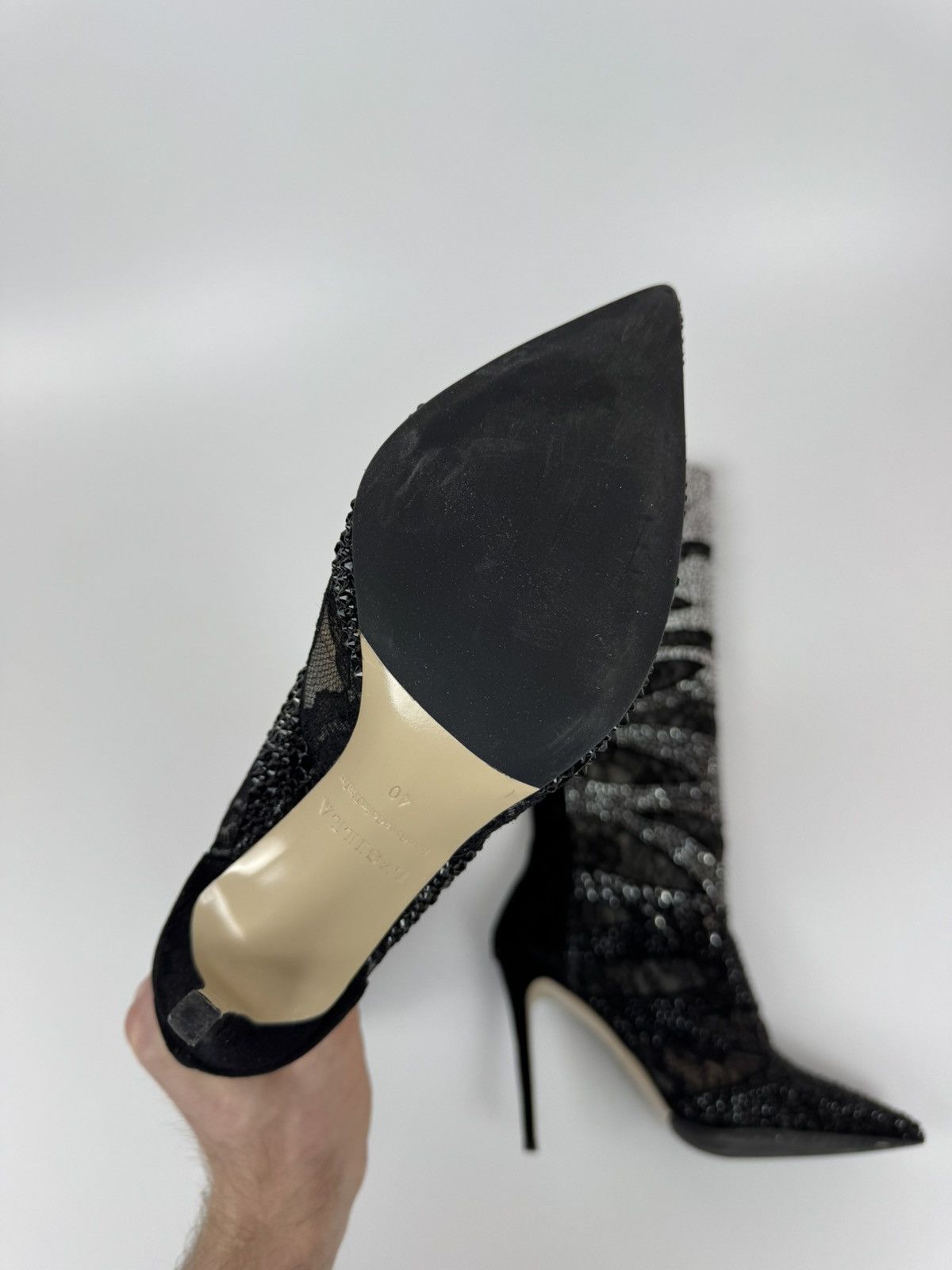 Le Silla LE SILLA Limited Edition HIGH Crystal Lace Black BOOTS 40 Size US 10 / IT 40 - 8 Thumbnail