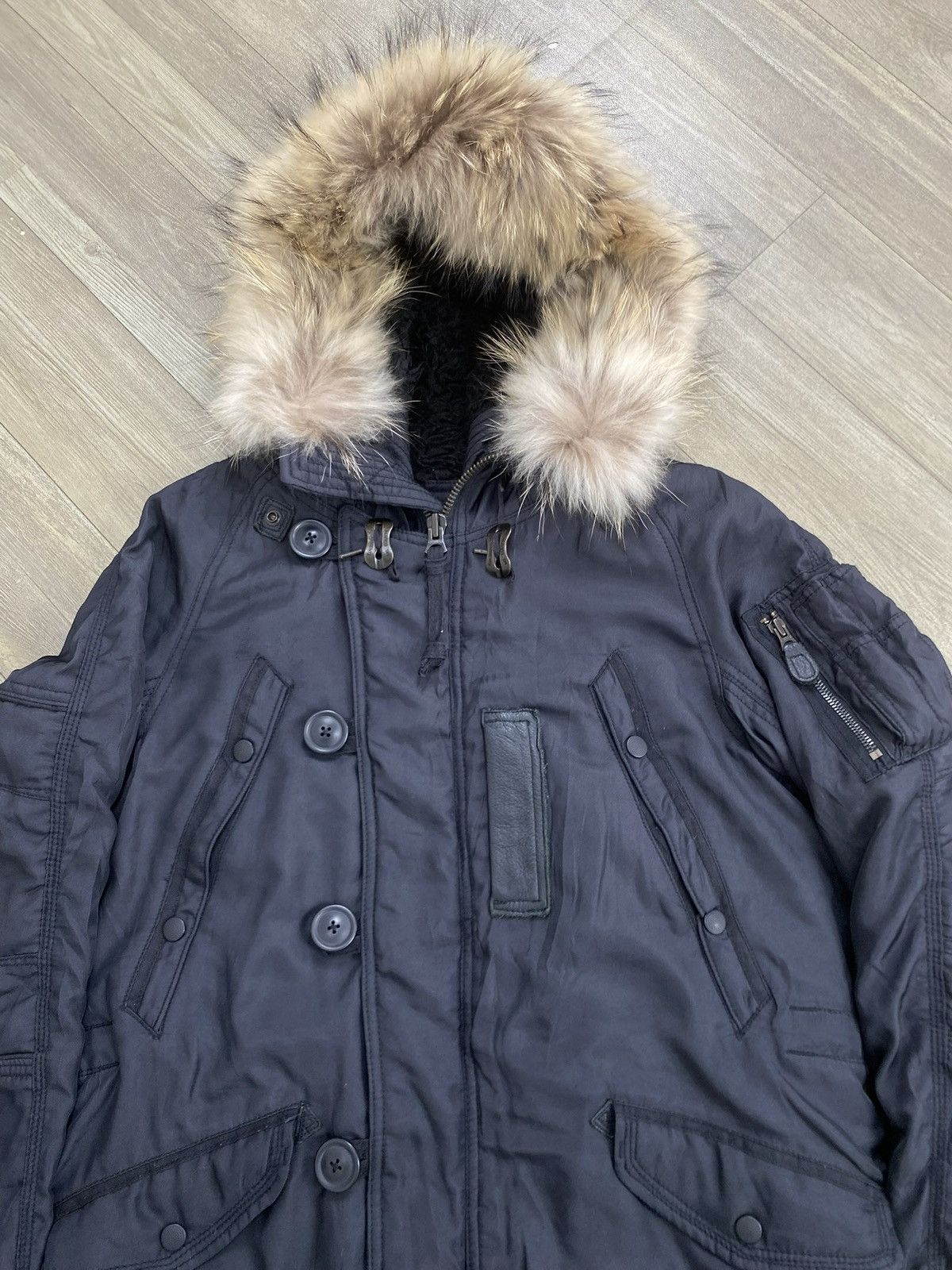 GOA Vintage GOA Raccoon Fur Military N3B Bomber Jacket Winter Size US L / EU 52-54 / 3 - 5 Thumbnail