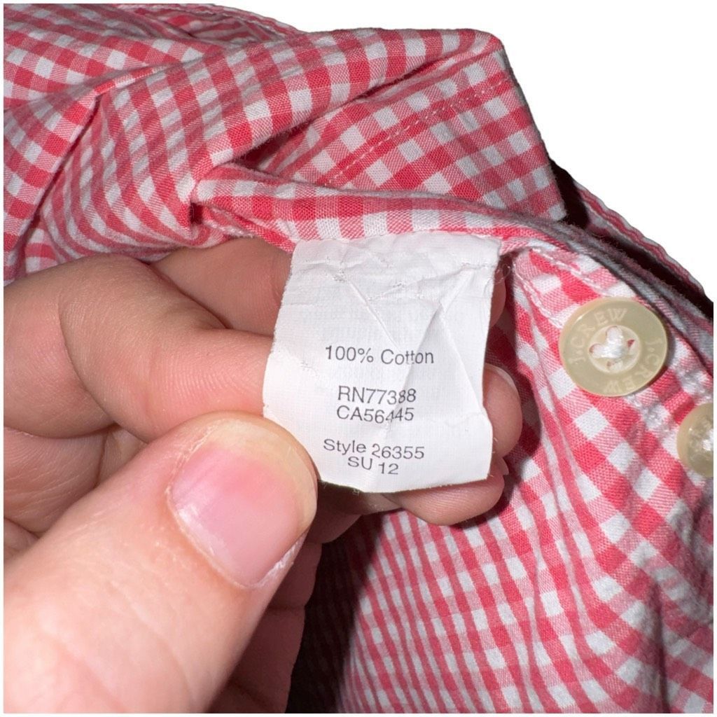 Other J Crew Orange Gingham S/S Button Down Shirt Size M Size US M / EU 48-50 / 2 - 5 Thumbnail