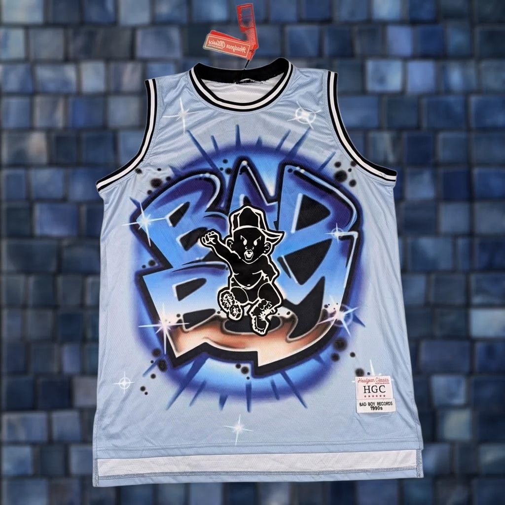 Vintage Headgear Classics Jersey Mens 3XL Blue Tank Bad Boy Records 90s Basketball Throwback Size US XXL / EU 58 / 5 - 1 Thumbnail