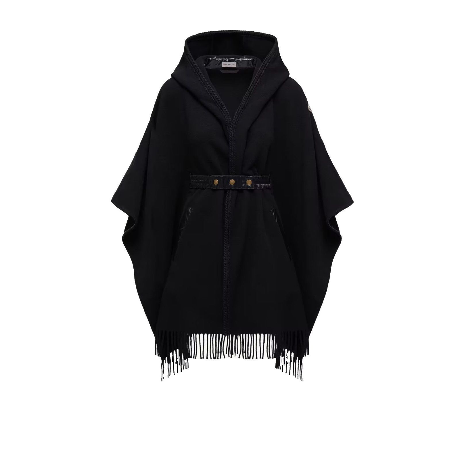 Moncler MONCLER $2010 Belted Black Wool Cape New Size ONE SIZE - 1 Preview