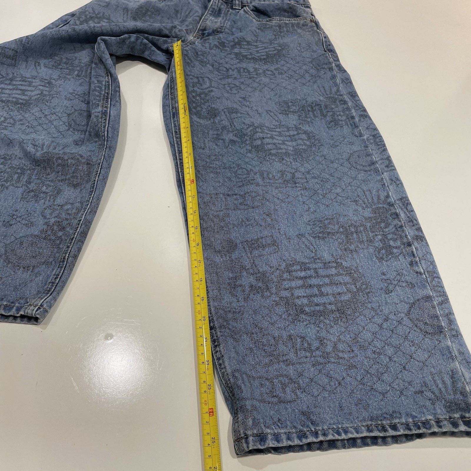 Empyre Empyre Graf Blue Wide Skate Jeans Extra Baggy Size 28 (30) Size US 28 / EU 44 - 4 Thumbnail