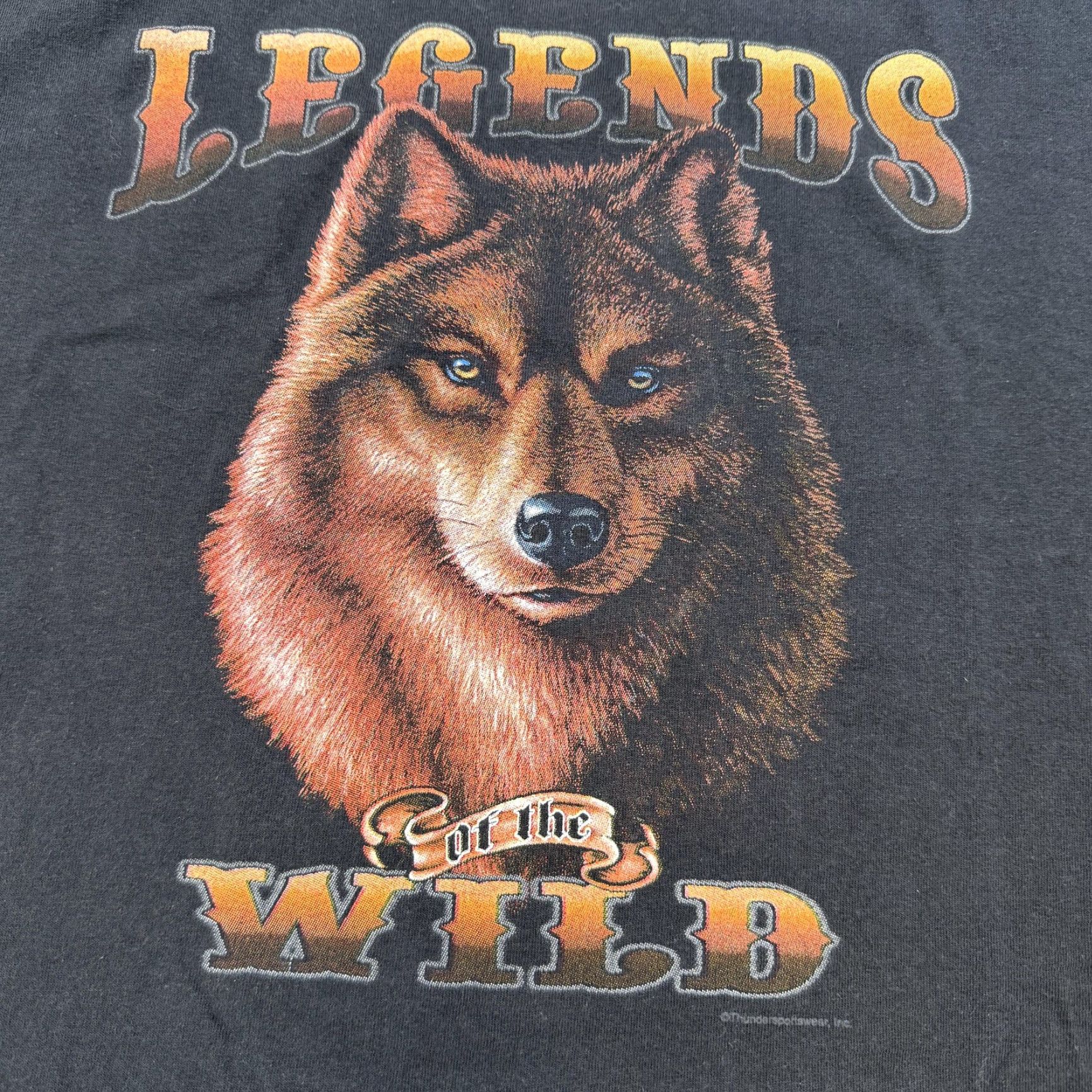 Delta Legends Of The Wild Shirt Mens Large Black Wolf Graphic Delta Pro Weight Tee Size US L / EU 52-54 / 3 - 4 Thumbnail