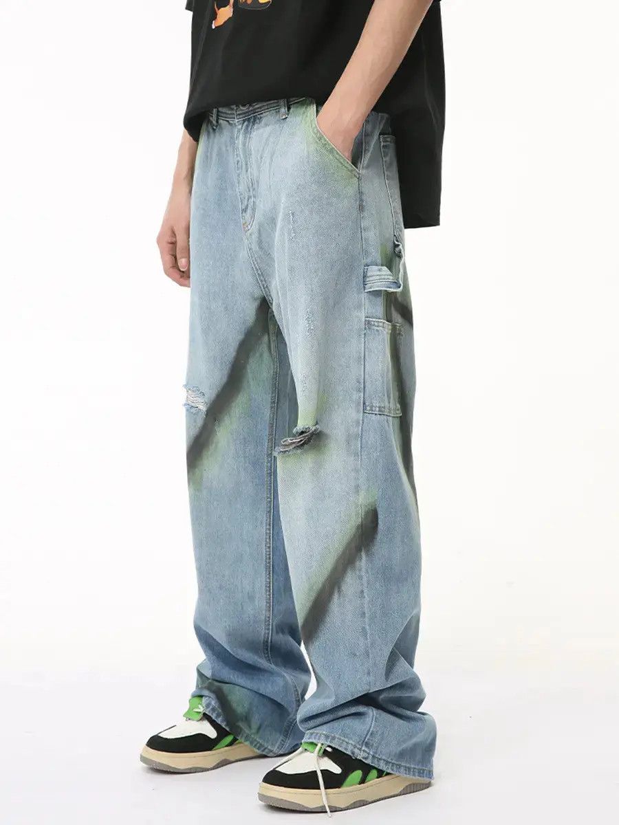 Japanese Brand Retro loose hip-hop graffiti jeans Size US 32 / EU 48 - 1 Thumbnail