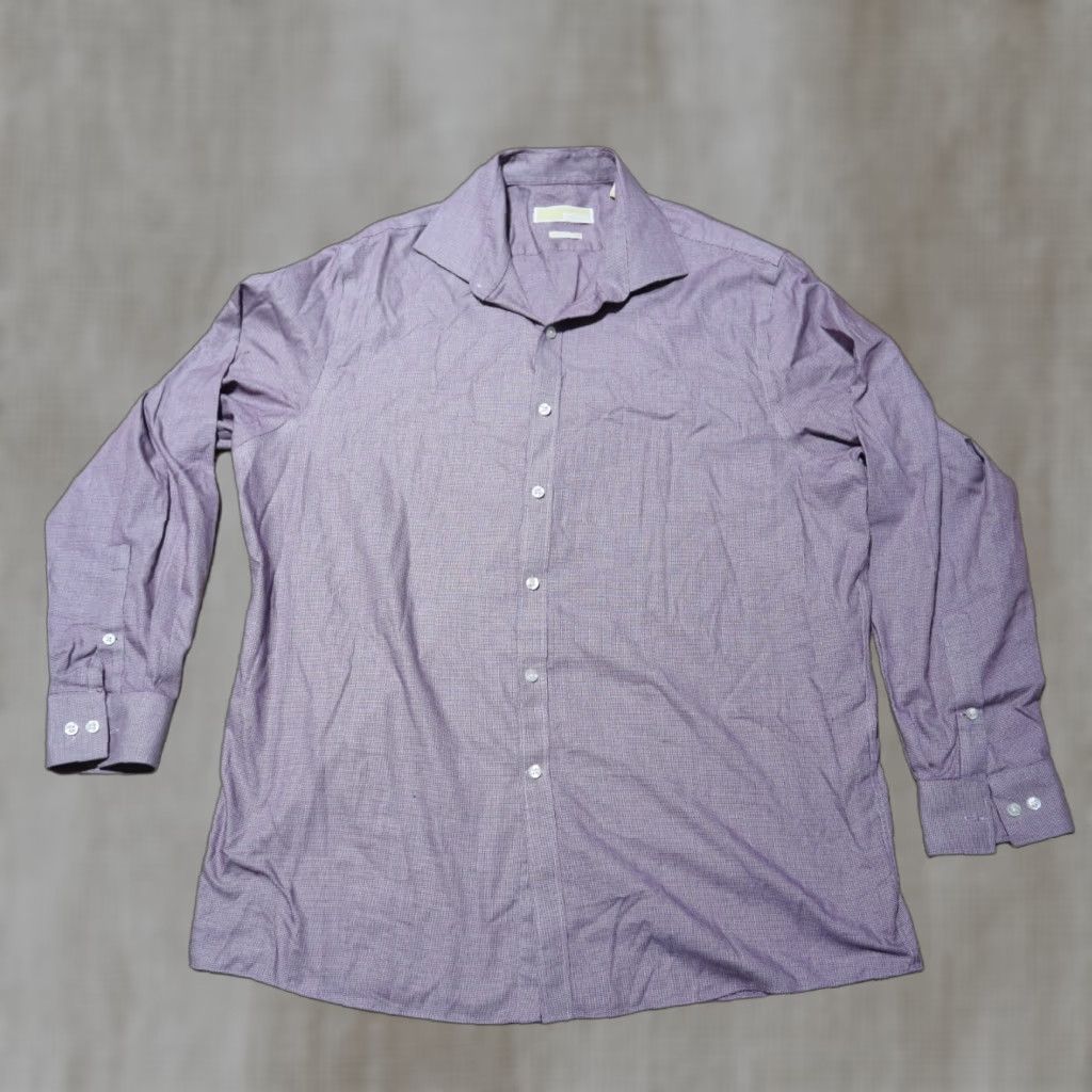 Michael Kors Michael Kors Purple Button-Down Dress Shirt Long Sleeve Men Size 17 34/35 Size 46R - 1 Thumbnail