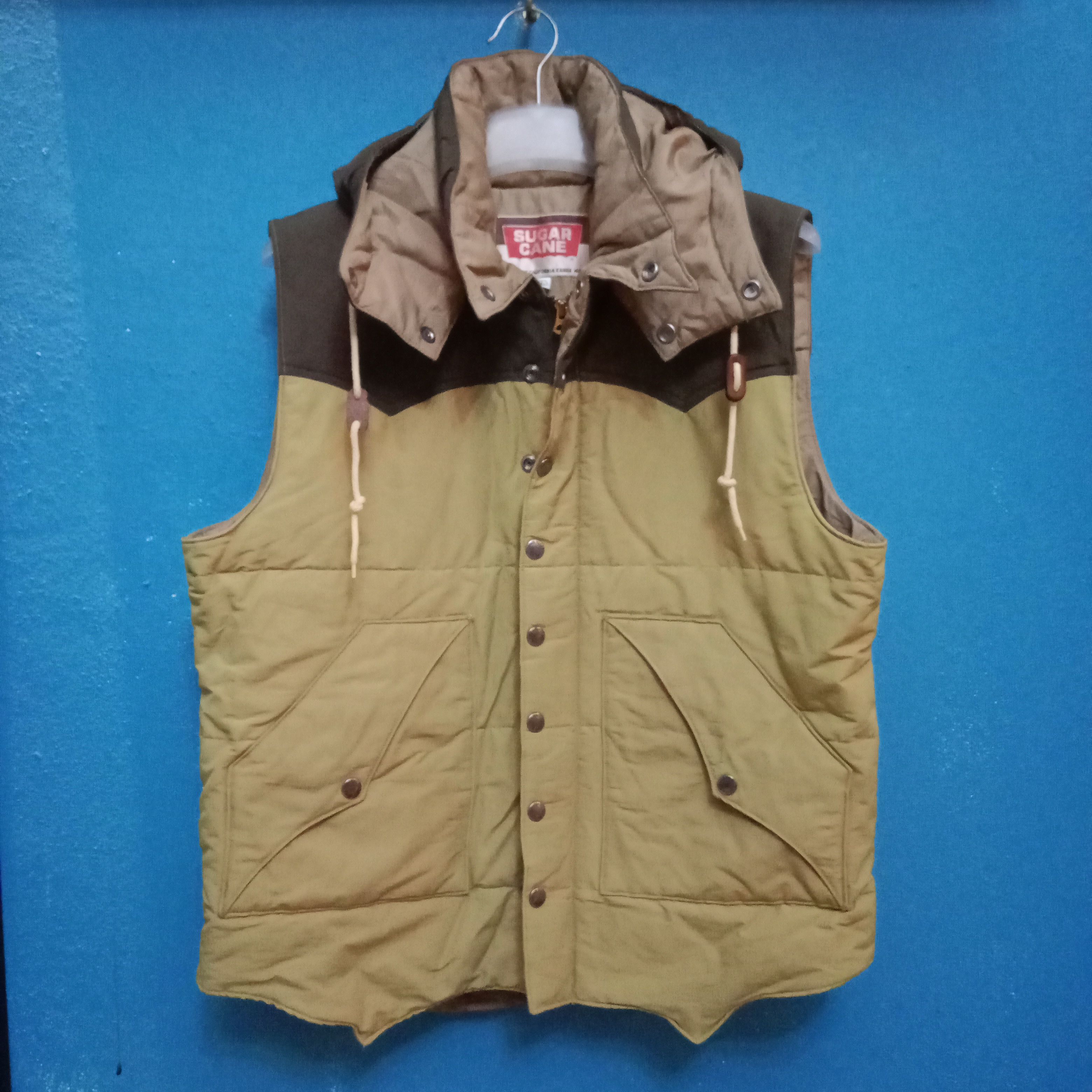 Designer × Japanese Brand × Sugar Cane Sugar cane down vest khaki Size US L / EU 52-54 / 3 - 1 Thumbnail