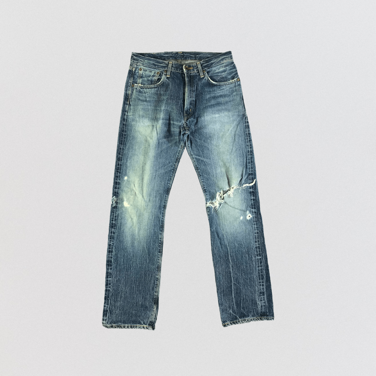 Edwin Vintage Blue Wash Edwin 505 Selvedge Jeans-JM3590 Size US 33 - 1 Thumbnail