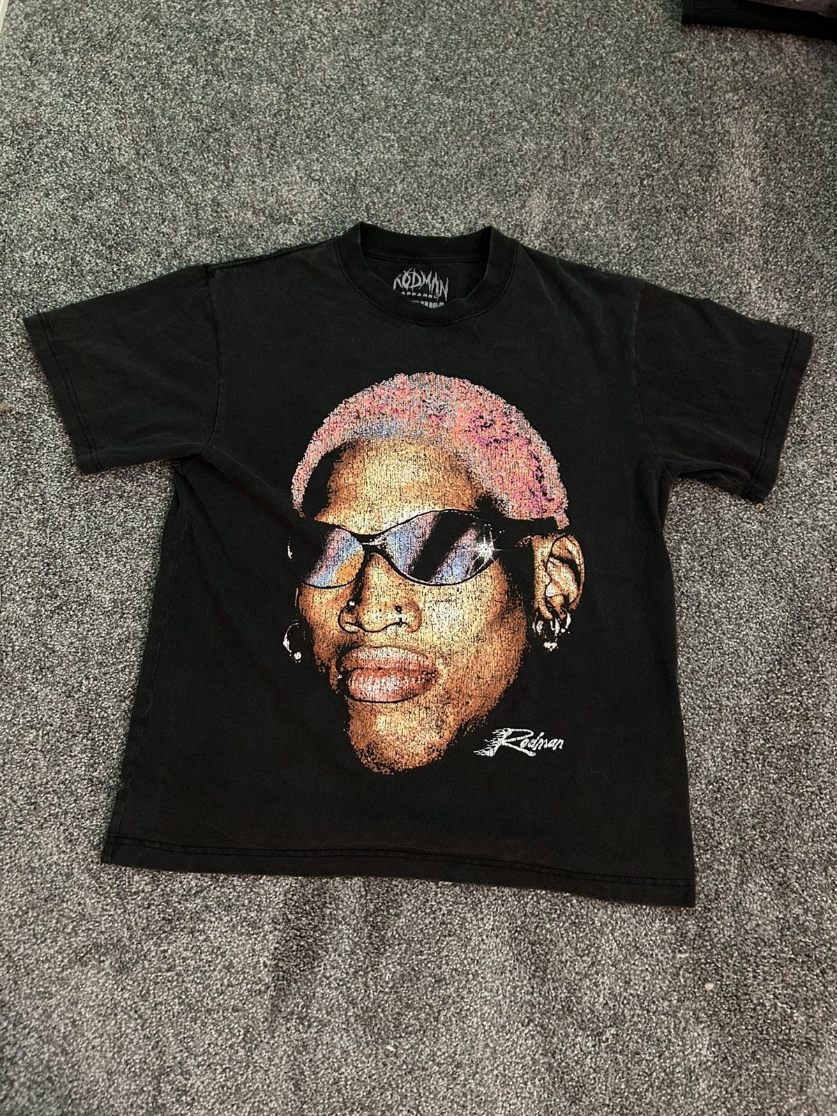 Other Rare 2000s Rodman graphic tee, black and multi-coloured Size US M / EU 48-50 / 2 - 1 Thumbnail