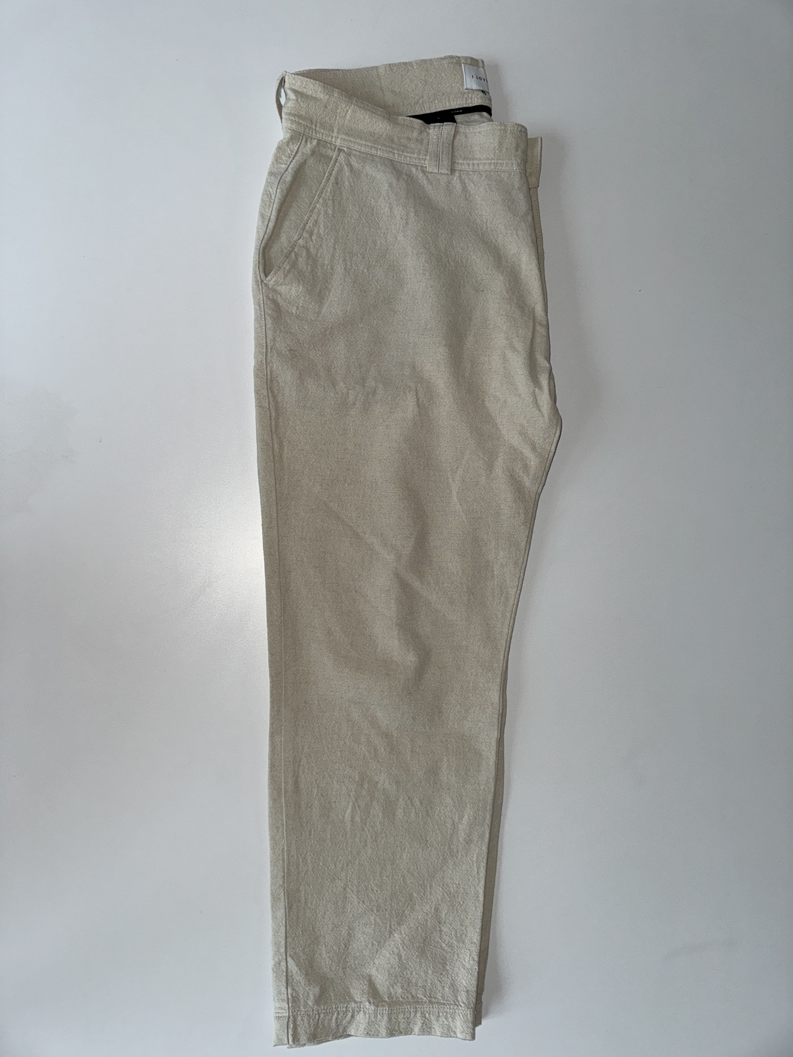 I Love Ugly Linen Slim Kobe Pant - Bone Size US 37 - 3 Thumbnail