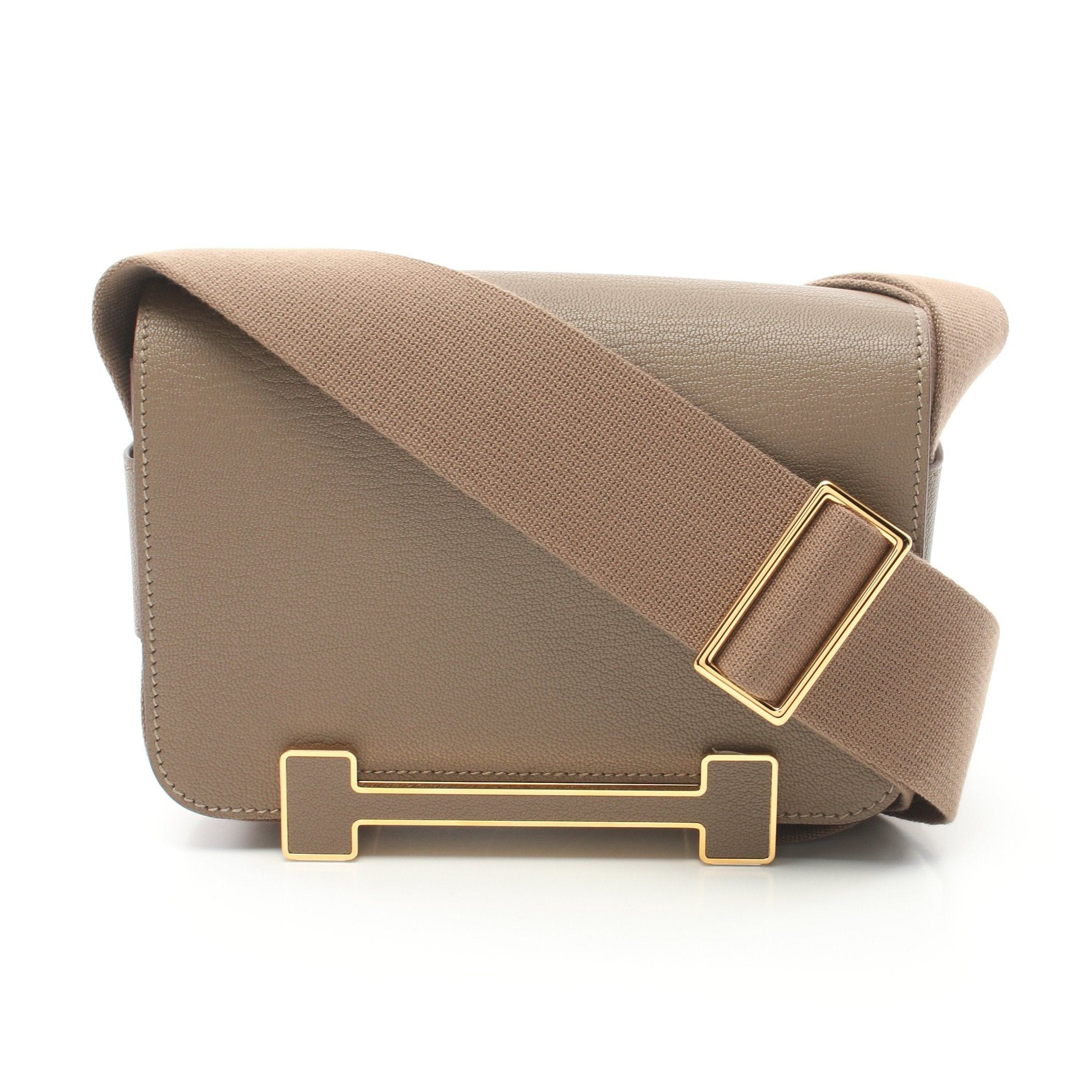 Hermes Hermes Geta Etoupe Shoulder Bag Chevre Gray Brown Gold Hardware B Stamp Size ONE SIZE - 1 Thumbnail