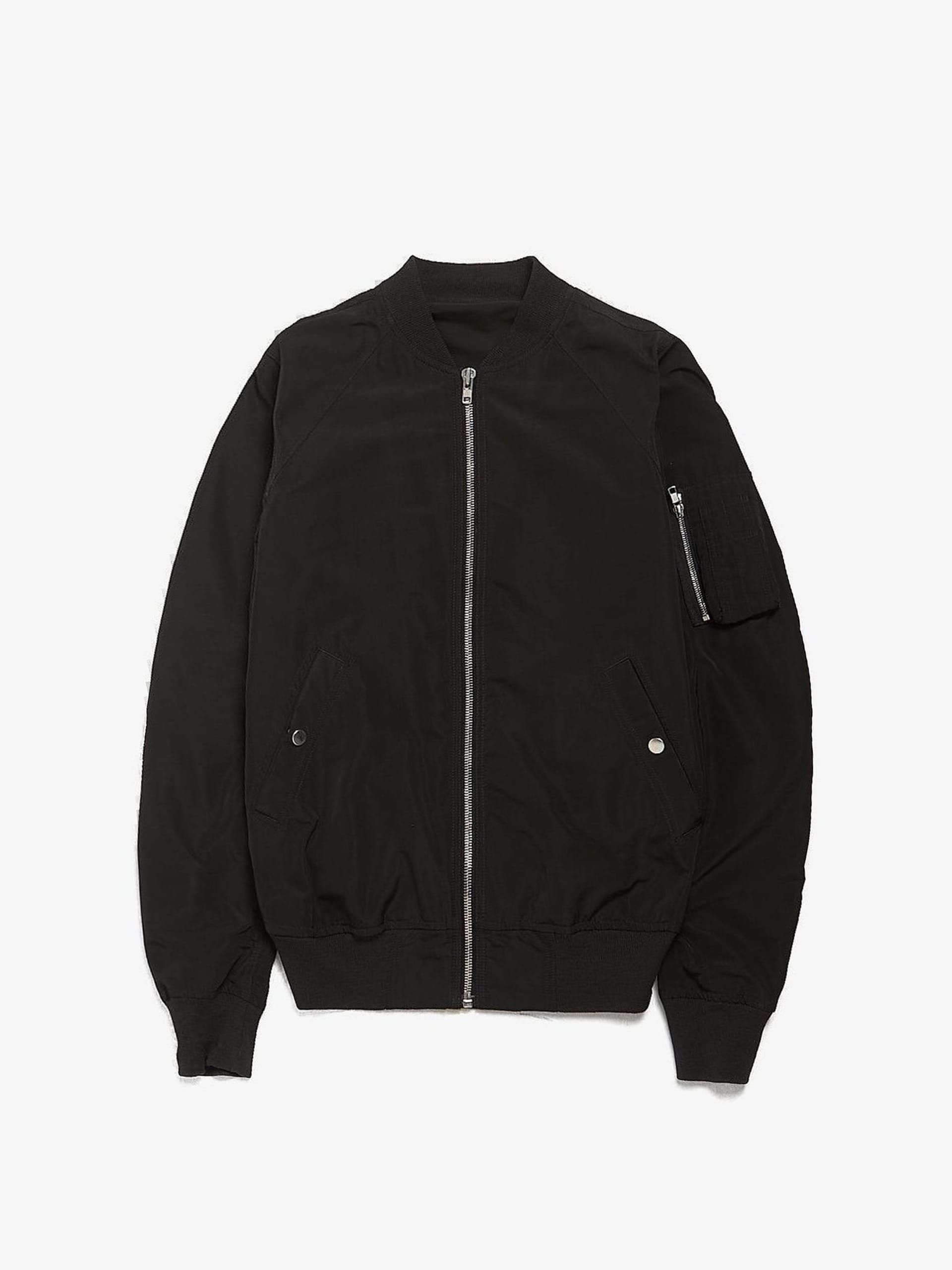 Rick Owens Black Polyester and Silk Bomber Jacket Size US L / EU 52-54 / 3 - 1 Thumbnail