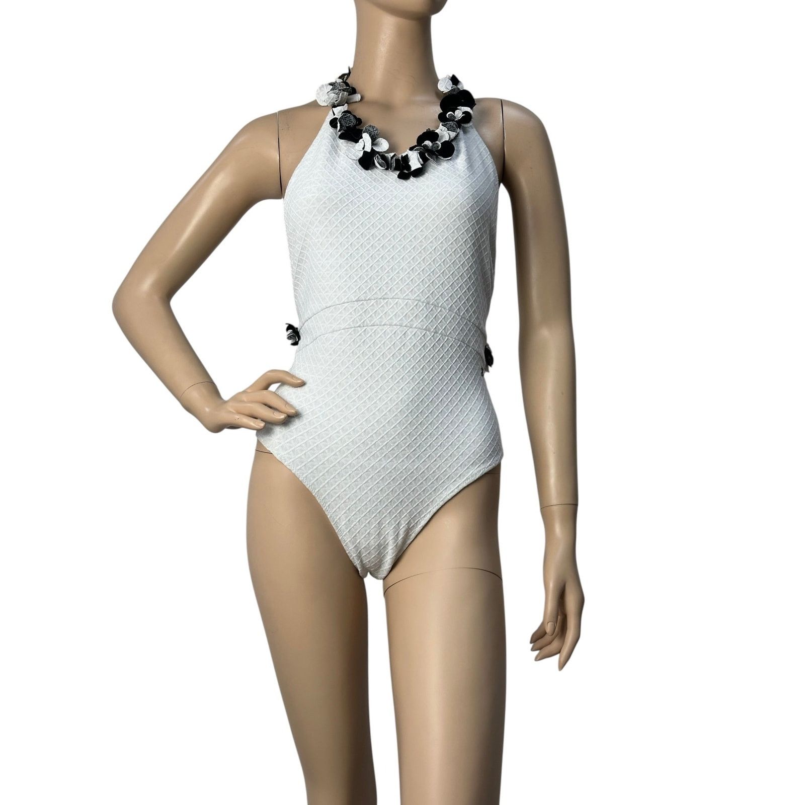 Chanel Chanel White Neckline Embellishment Swimsuit Sz.38 Size ONE SIZE - 1 Thumbnail