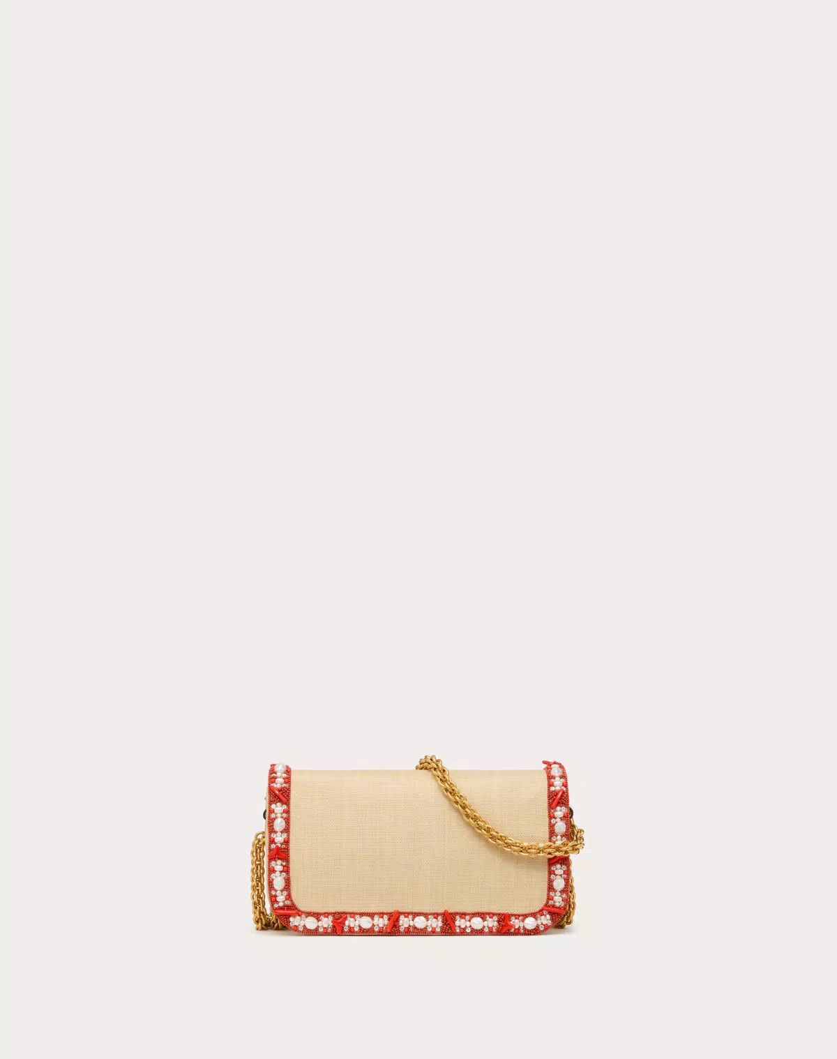 Valentino oc11z0725 Size:OS/Locò Raffia Shoulder Bag in Beige Size ONE SIZE - 3 Thumbnail